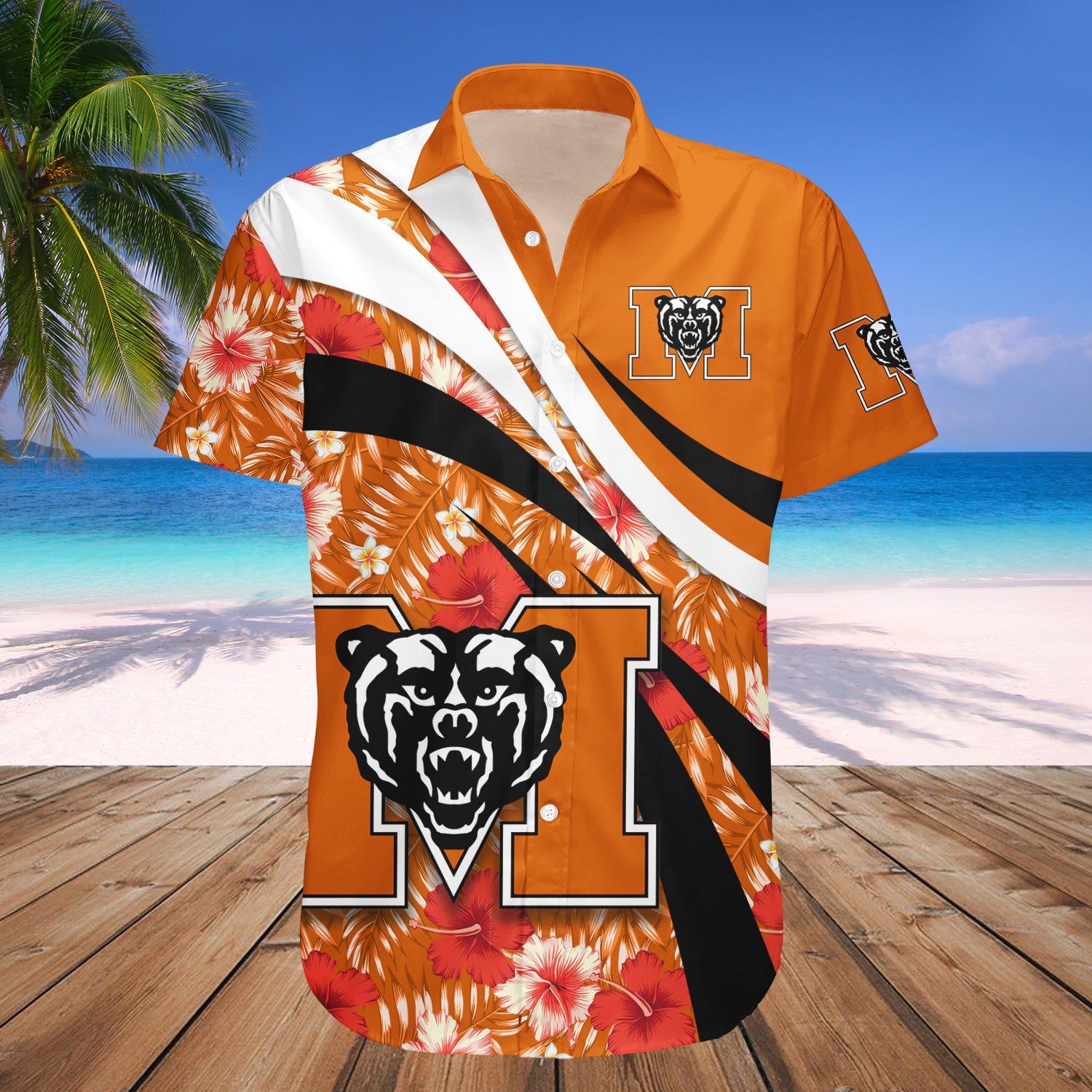Mercer Bears Hawaii Shirt Hibiscus Sport Style – NCAA