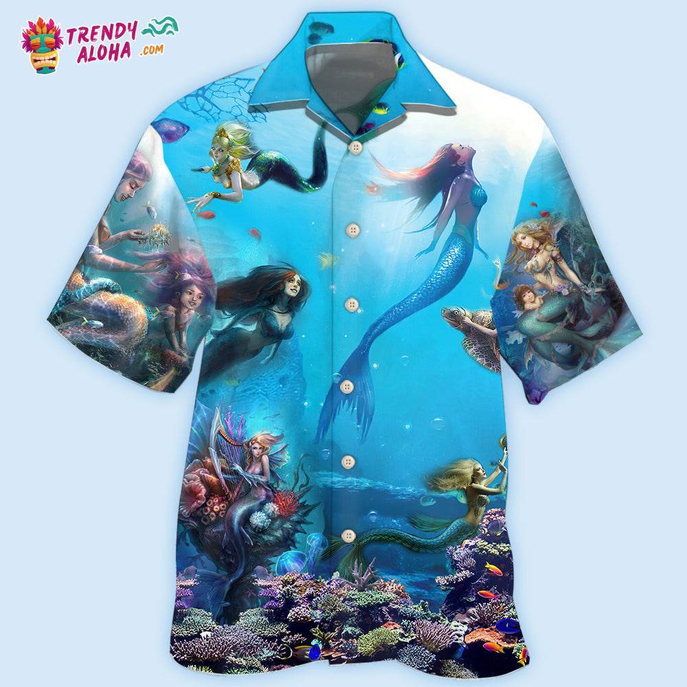 Mermaid Ocean Life Hawaiian Shirt – Trendy Aloha