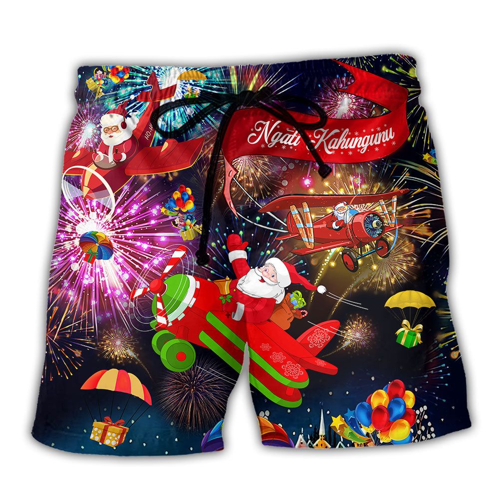 Merry Christmas For You Trendy Aloha Hawaiian Beach Shorts