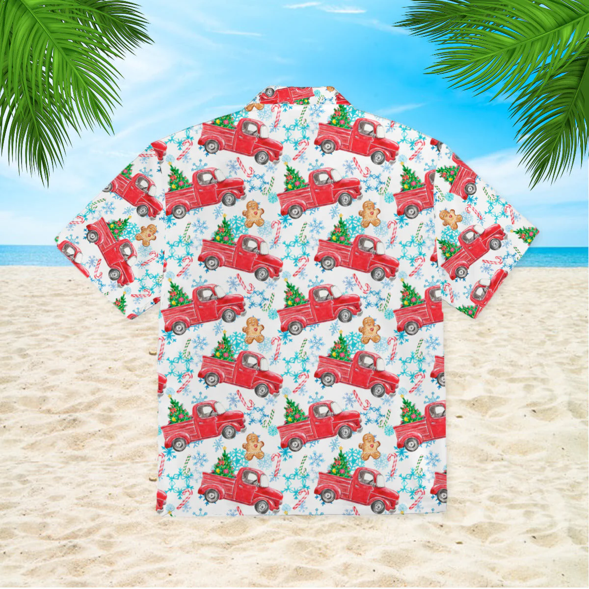 Merry Christmas On Red Truck Aloha Trendy Hawaiian Shirts