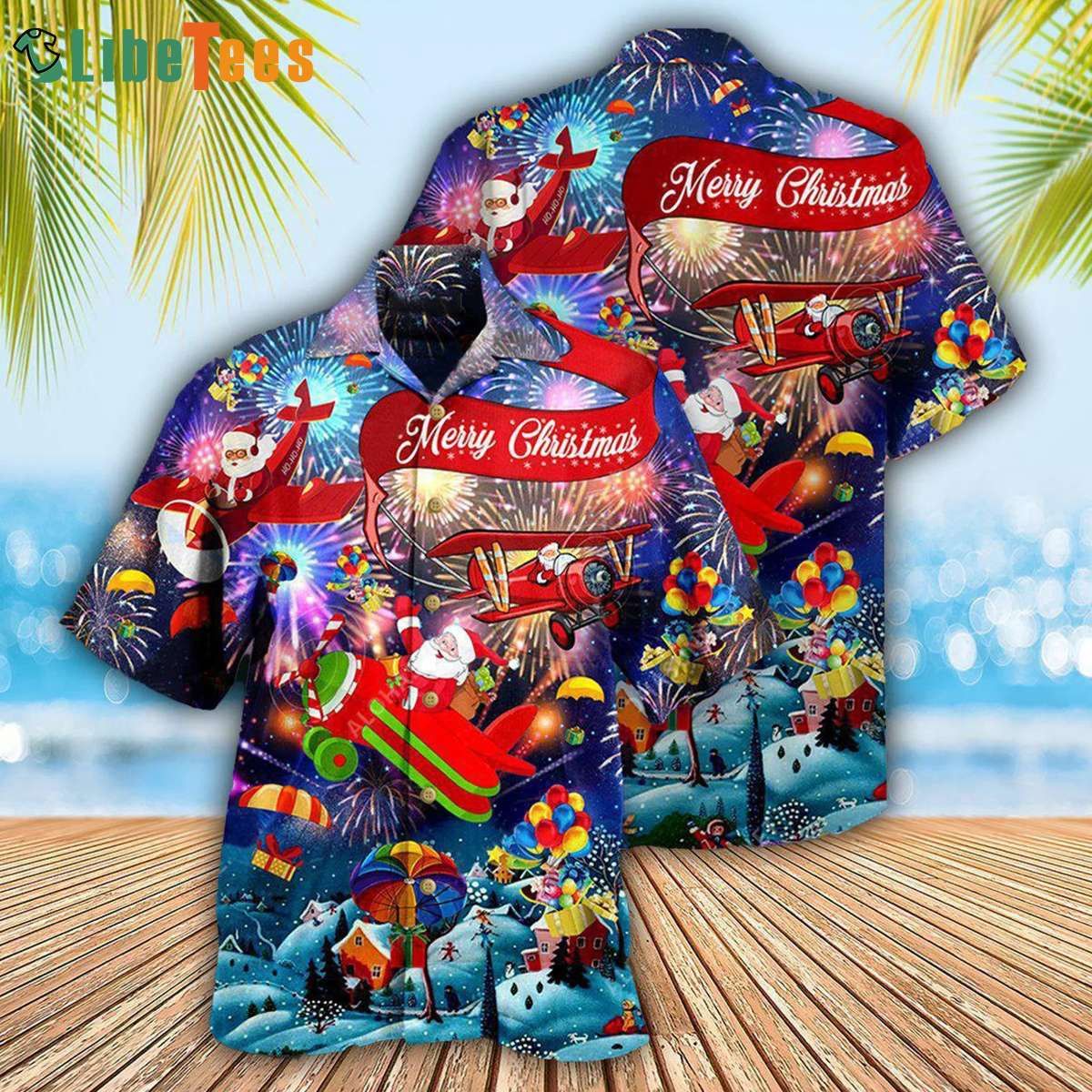 Merry Christmas Santa Airplane, Mens Christmas Trendy Hawaiian Shirt Perfect Gifts For Your Loved Ones