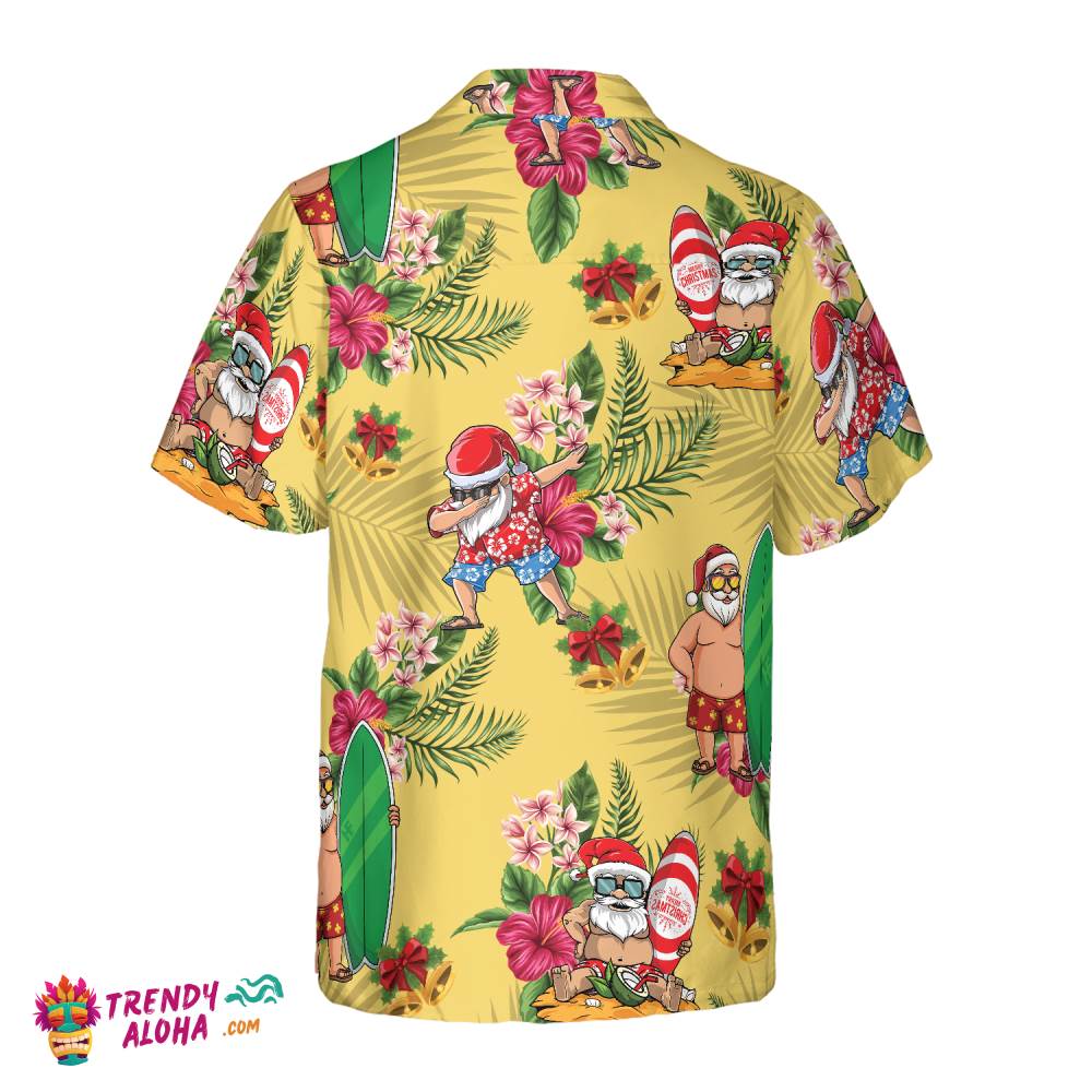Merry Christmas Santa Claus Surfing Dab Hawaiian Shirt