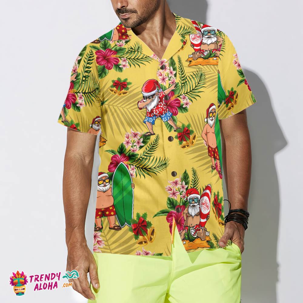 Merry Christmas Santa Claus Surfing Dab Hawaiian Shirt Merry Christmas Santa Claus Surfing Dab Hawaiian Shirt