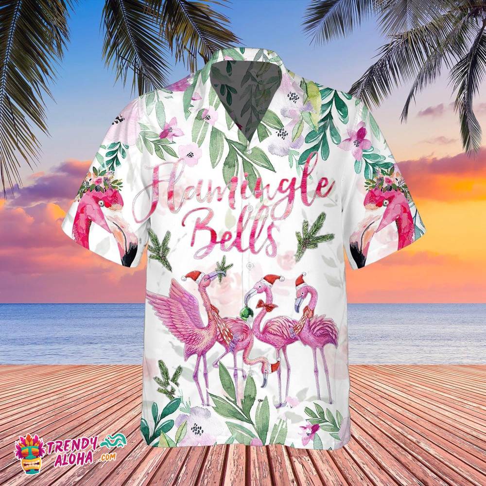 Merry Flamingo On Christmas Day Hawaiian Shirts, Aloha Hawaiian Shirts