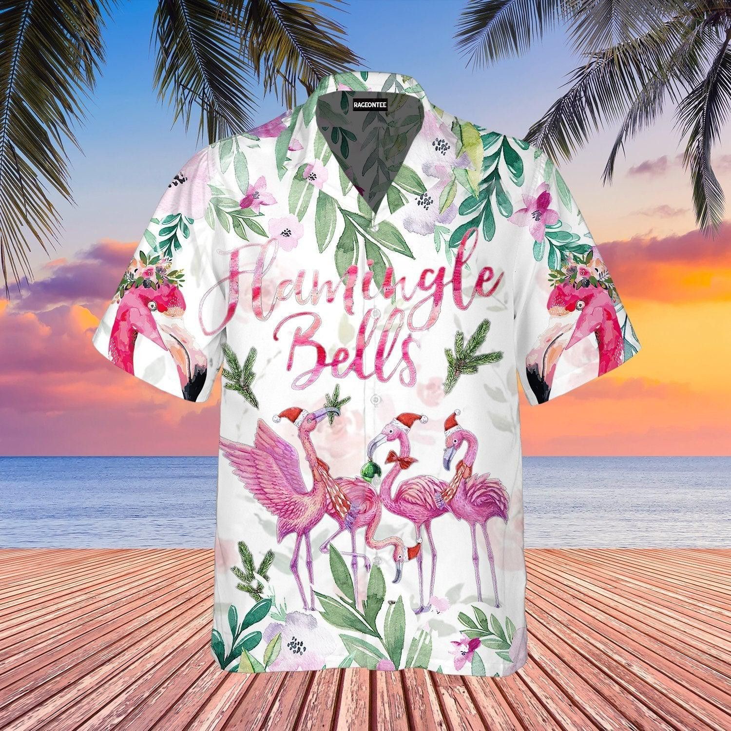 Merry Flamingo On Christmas Day Trendy Hawaiian Shirt For