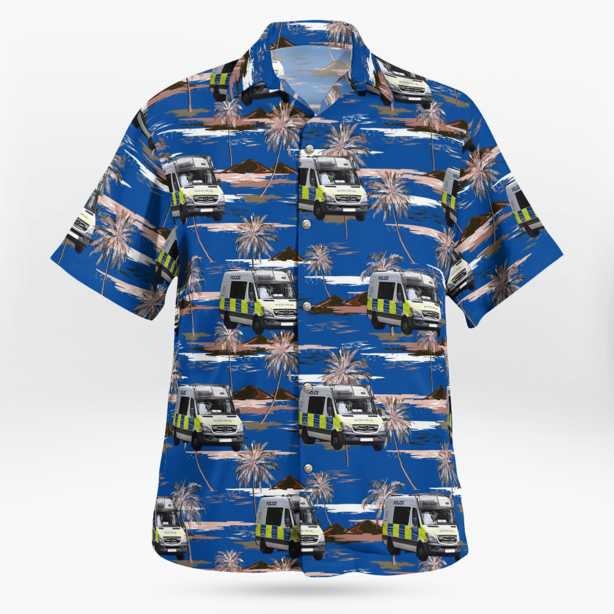Metropolitan Police Service Public Order Vehicle Used By The Territorial Support Group Hawaiian Shirt
