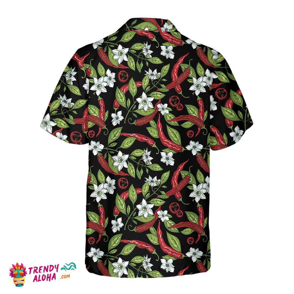 Mexican Jalapeno Chilli Flowers Hawaiian Shirt, Funny Red Pepper Shirt For Men, Red Hot Chilli Shirt