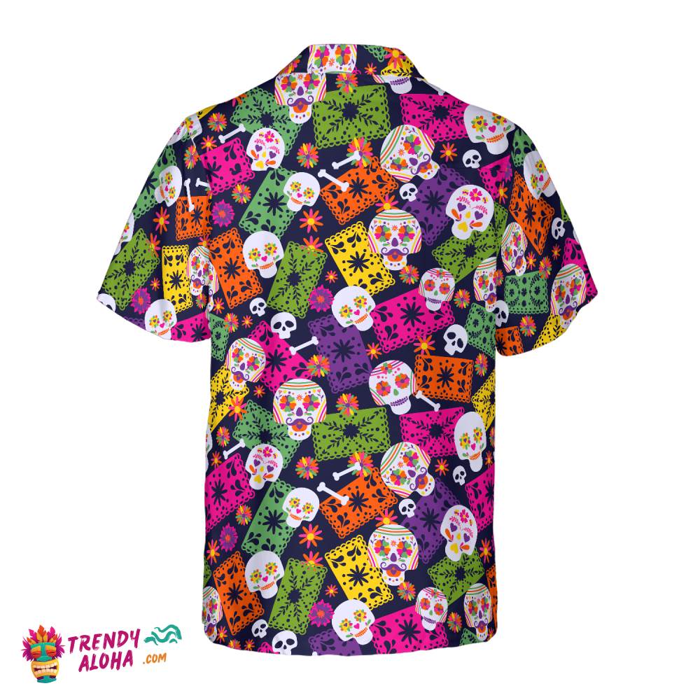 Mexican Skull Pattern Hawaiian Shirt