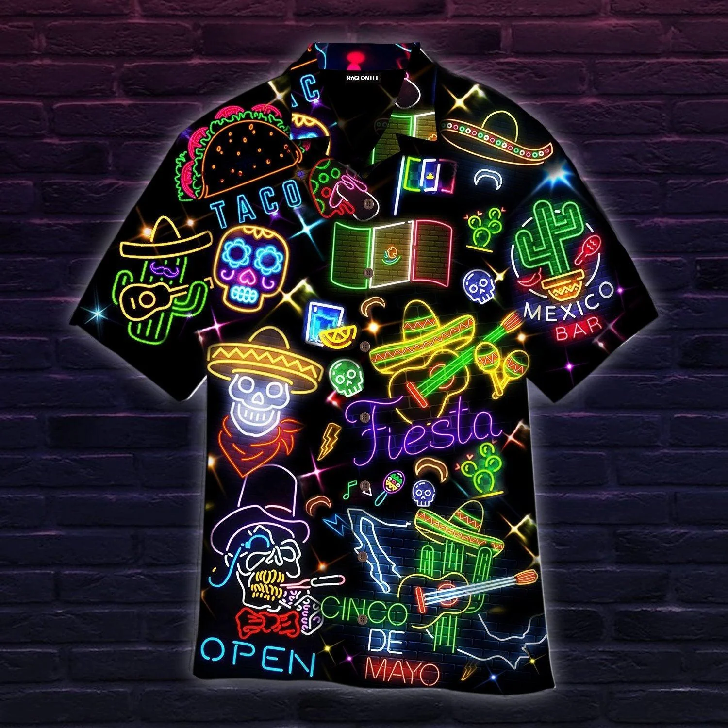 Mexico Neon Color Style Trendy Hawaiian Shirt