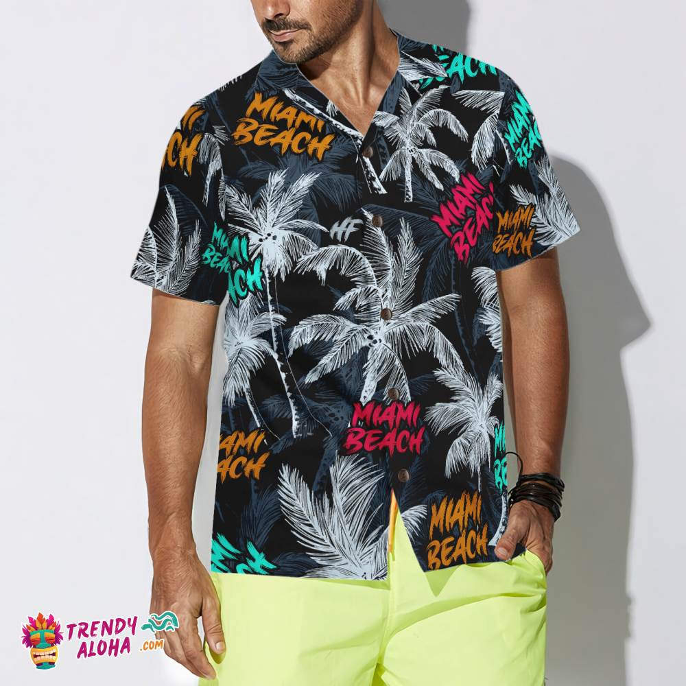 Miami Beach Coconut Tree Seamless Hawaiian Shirt
