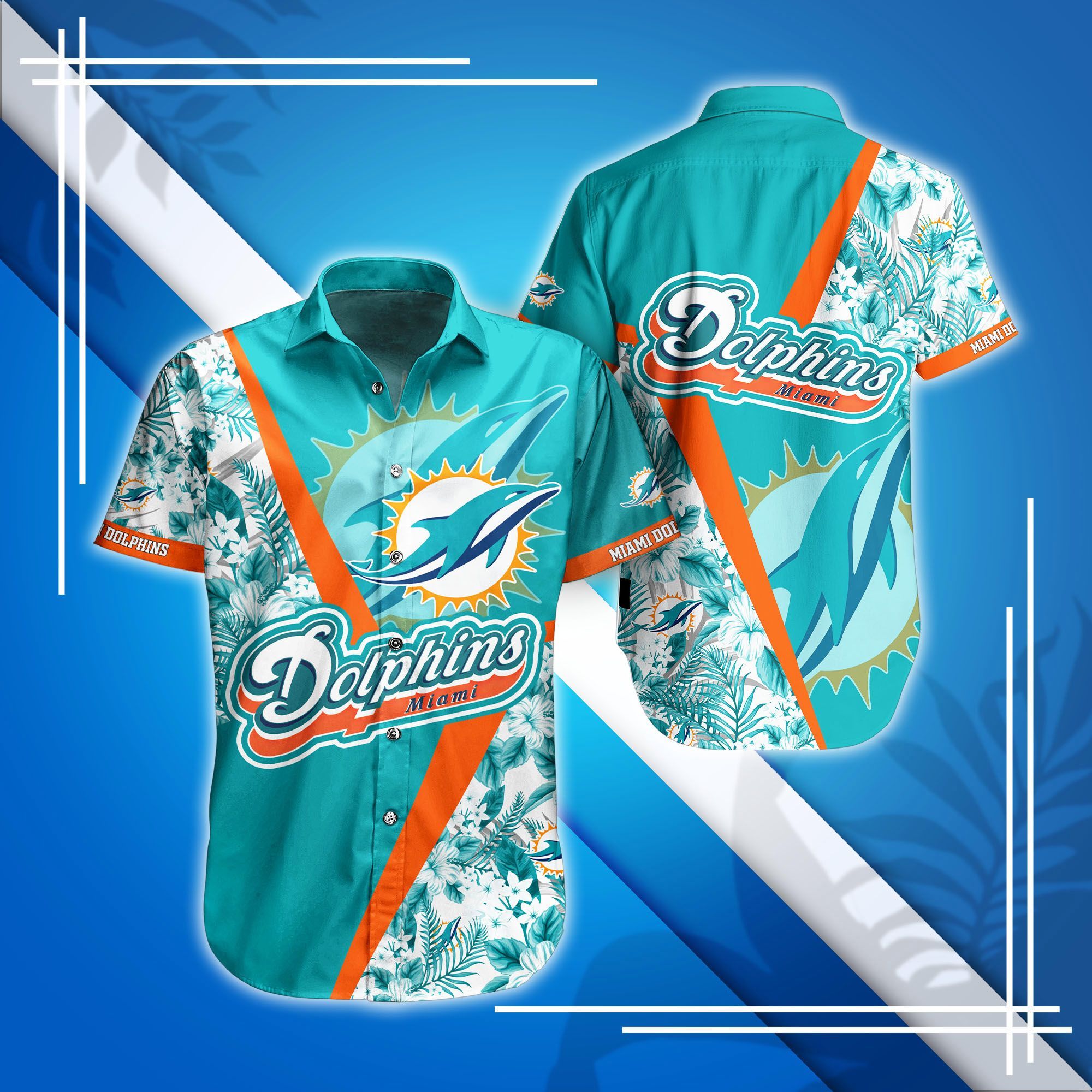 Miami Dolphins Hawaiian Shirt: Personalized Name, Summer Collection, Trendy Aloha Design 1