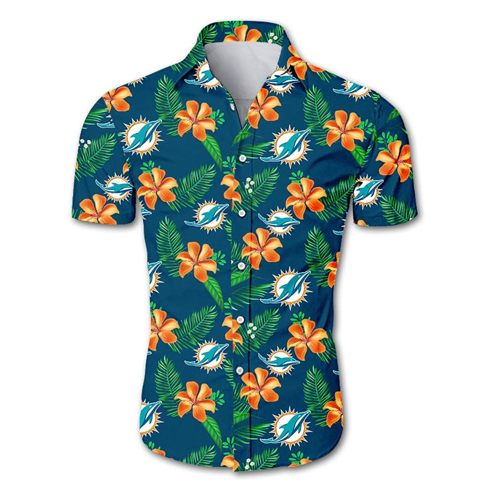 Miami Dolphins Hawaiian Shirt: Tropical Flower, Summer Collection, Trendy Aloha