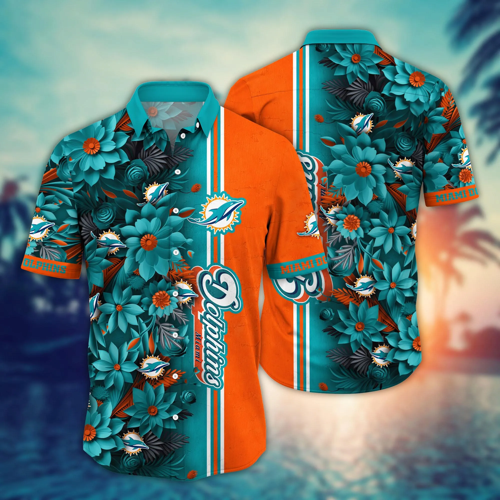 Miami Dolphins NFL Hawaiian Shirt Custom Hiking Aloha Shirt