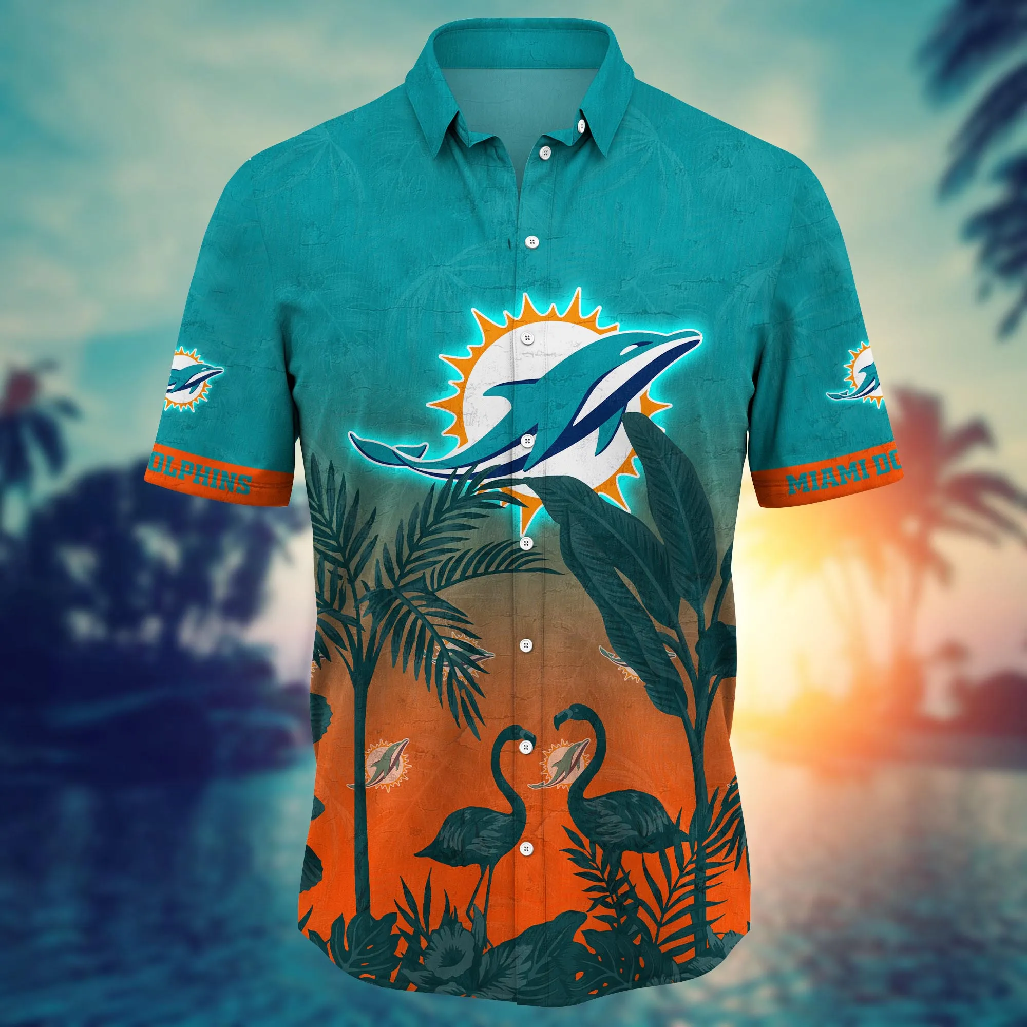 Miami Dolphins NFL Hawaiian Shirt Sunningtime Aloha Shirt