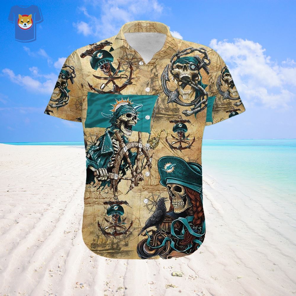 Miami Dolphins Pirates Fans Pirates Skull Hawaiian Shirt