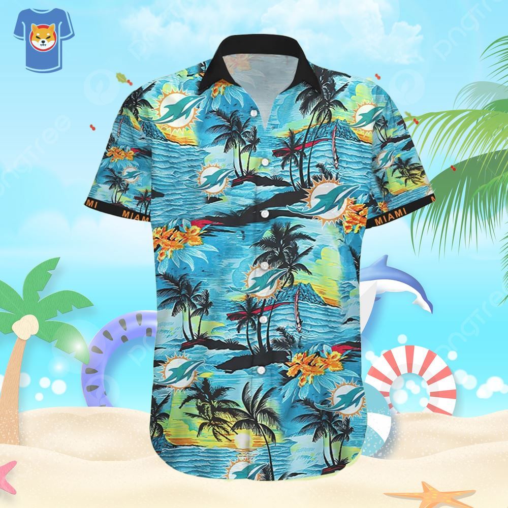 Miami Dolphins Team All Over Printed Hawaiian Aloha Shirt