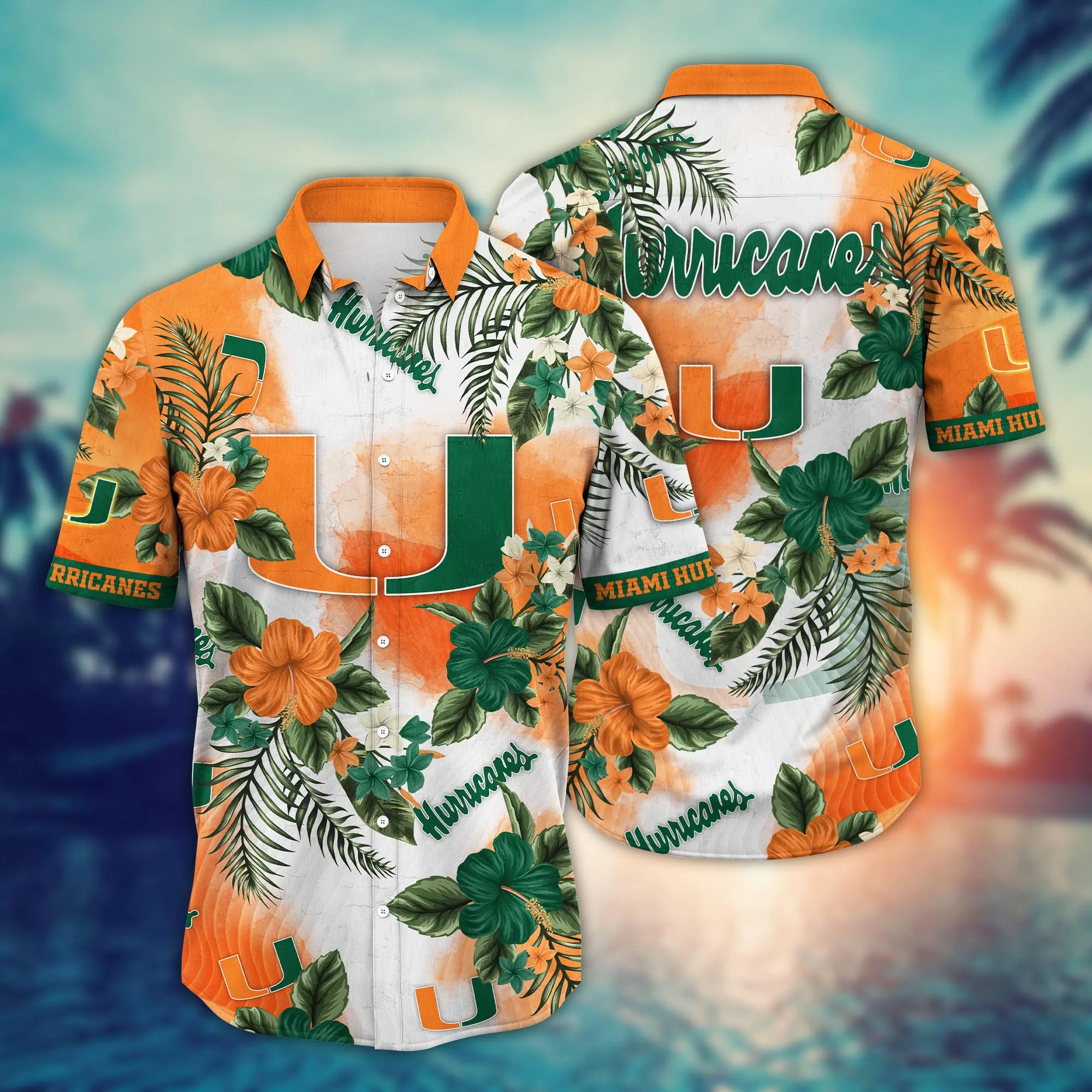 Miami Hurricanes NCAA Hawaiian Shirt Beach Ballstime Aloha Shirt Miami Hurricanes NCAA Hawaiian Shirt Beach Ballstime Aloha Shirt