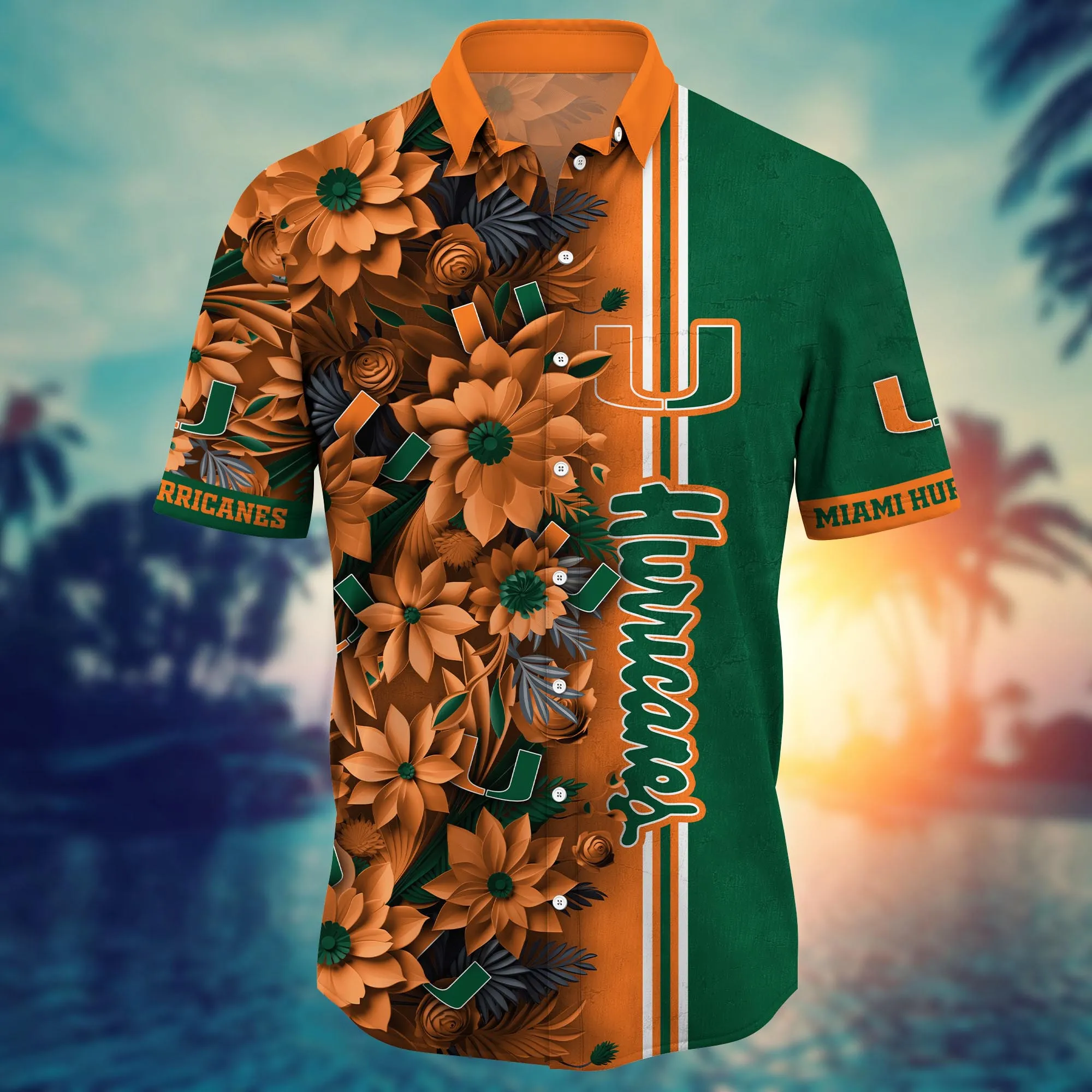 Miami Hurricanes NCAA Hawaiian Shirt Custom Summer Nights Aloha Shirt
