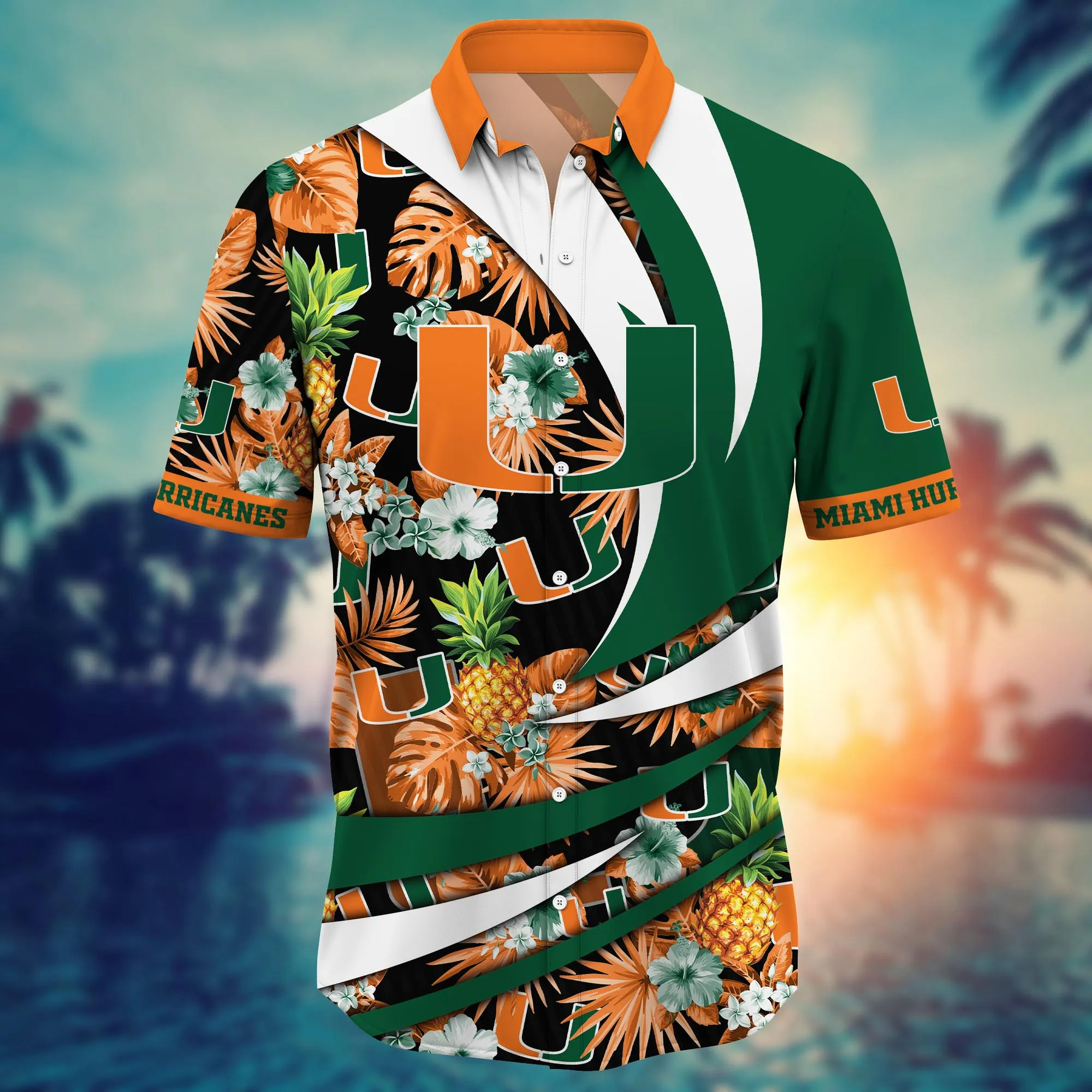 Miami Hurricanes NCAA Hawaiian Shirt Flip Flops Aloha Shirt
