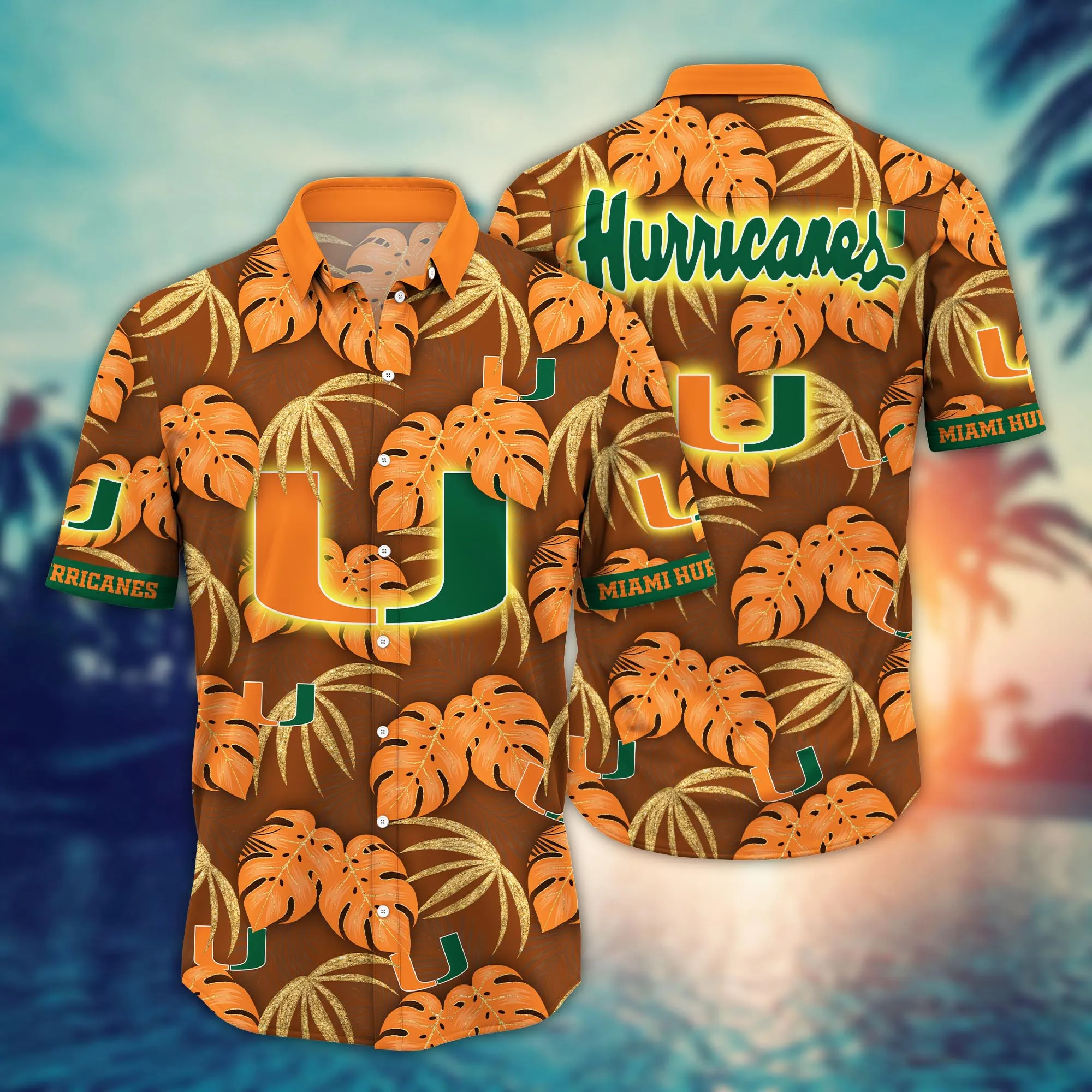 Miami Hurricanes NCAA Hawaiian Shirt Sunbath Aloha Shirt Miami Hurricanes NCAA Hawaiian Shirt Sunbath Aloha Shirt