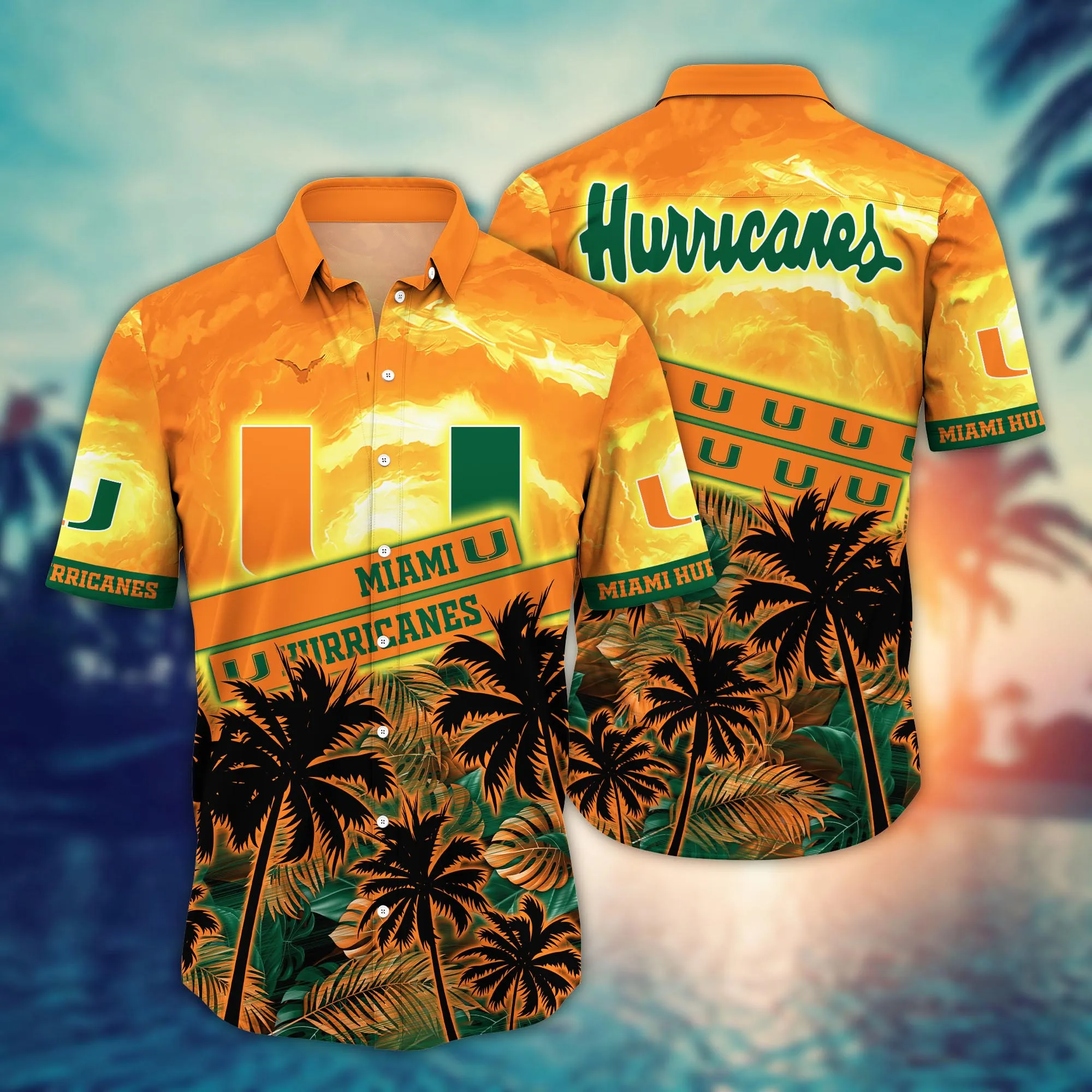 Miami Hurricanes NCAA Hawaiian Shirt Sunlit Aloha Shirt