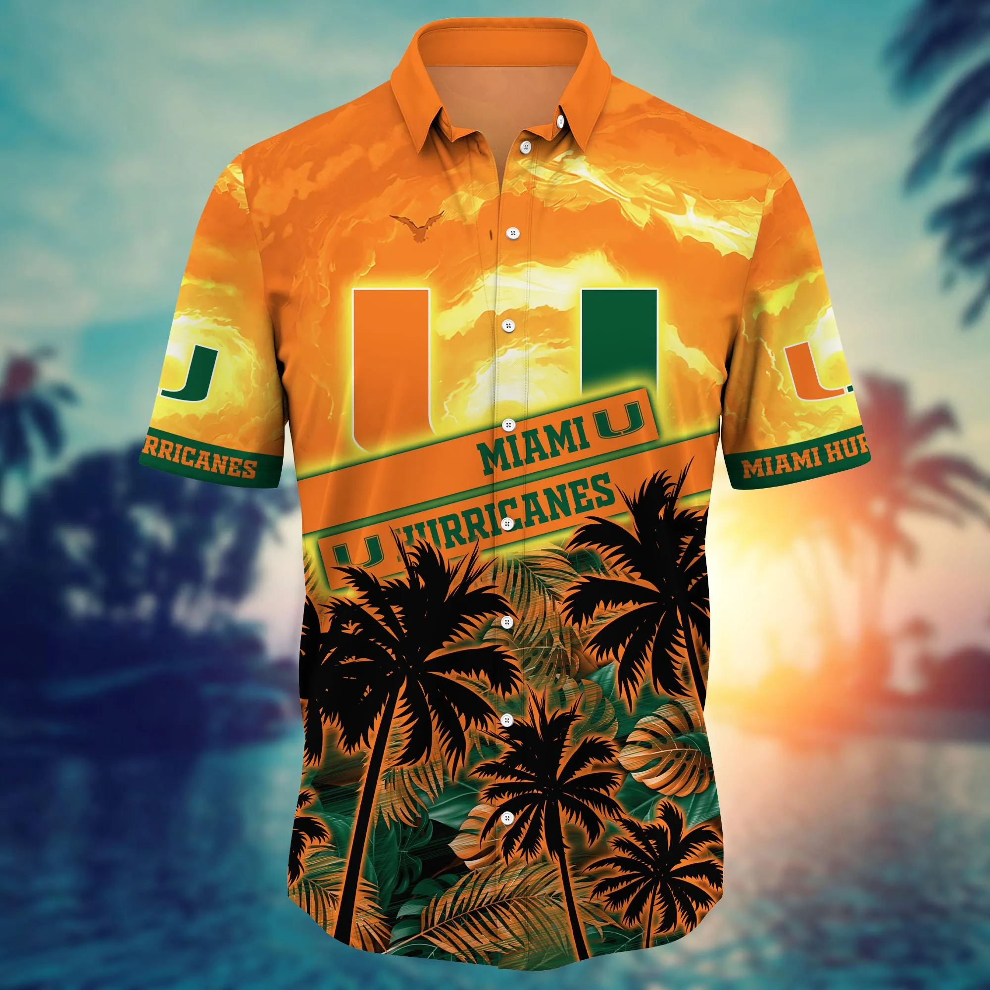 Miami Hurricanes NCAA Hawaiian Shirt Sunlit Aloha Shirt