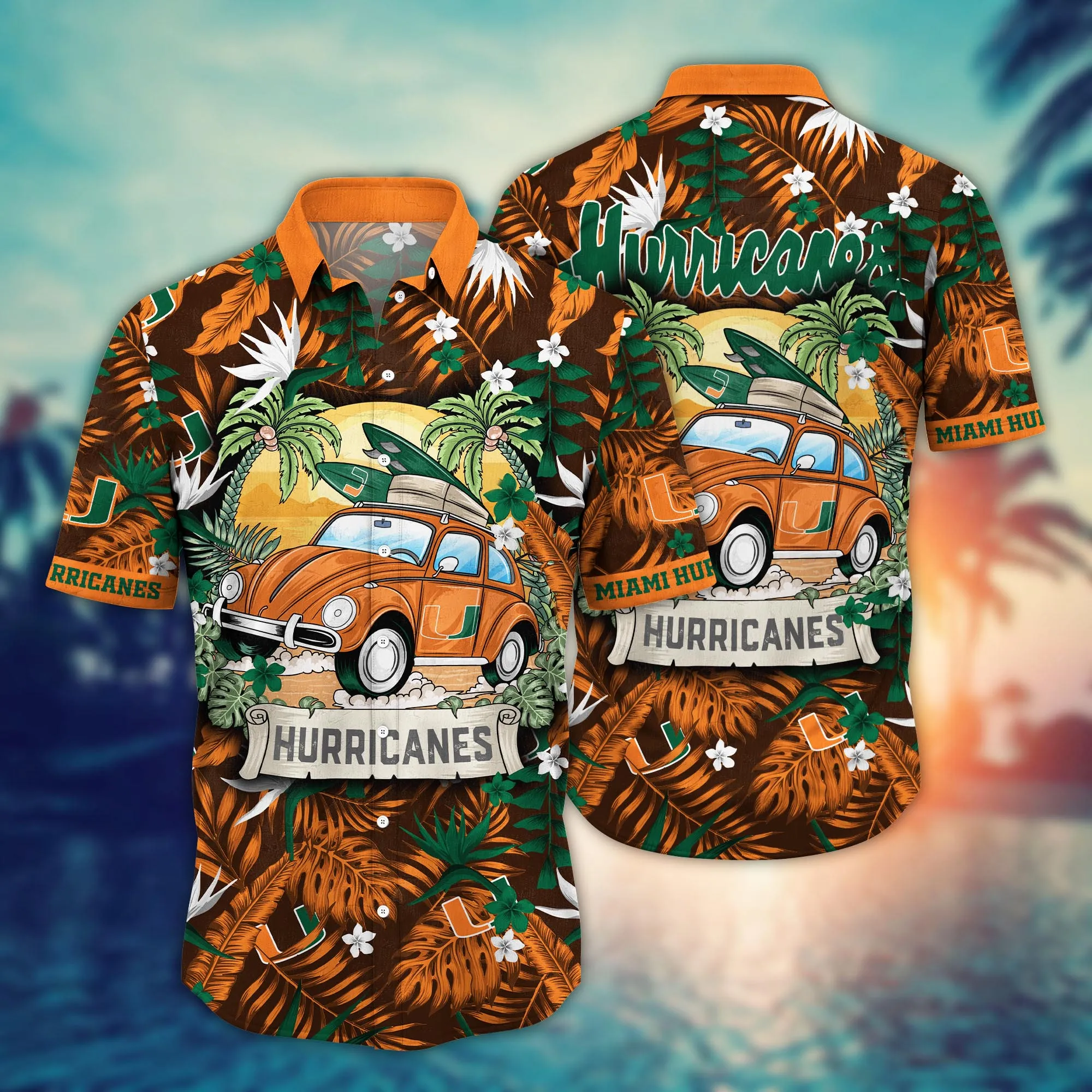 Miami Hurricanes NCAA Hawaiian Shirt Sunningtime Aloha Shirt Miami Hurricanes NCAA Hawaiian Shirt Sunningtime Aloha Shirt