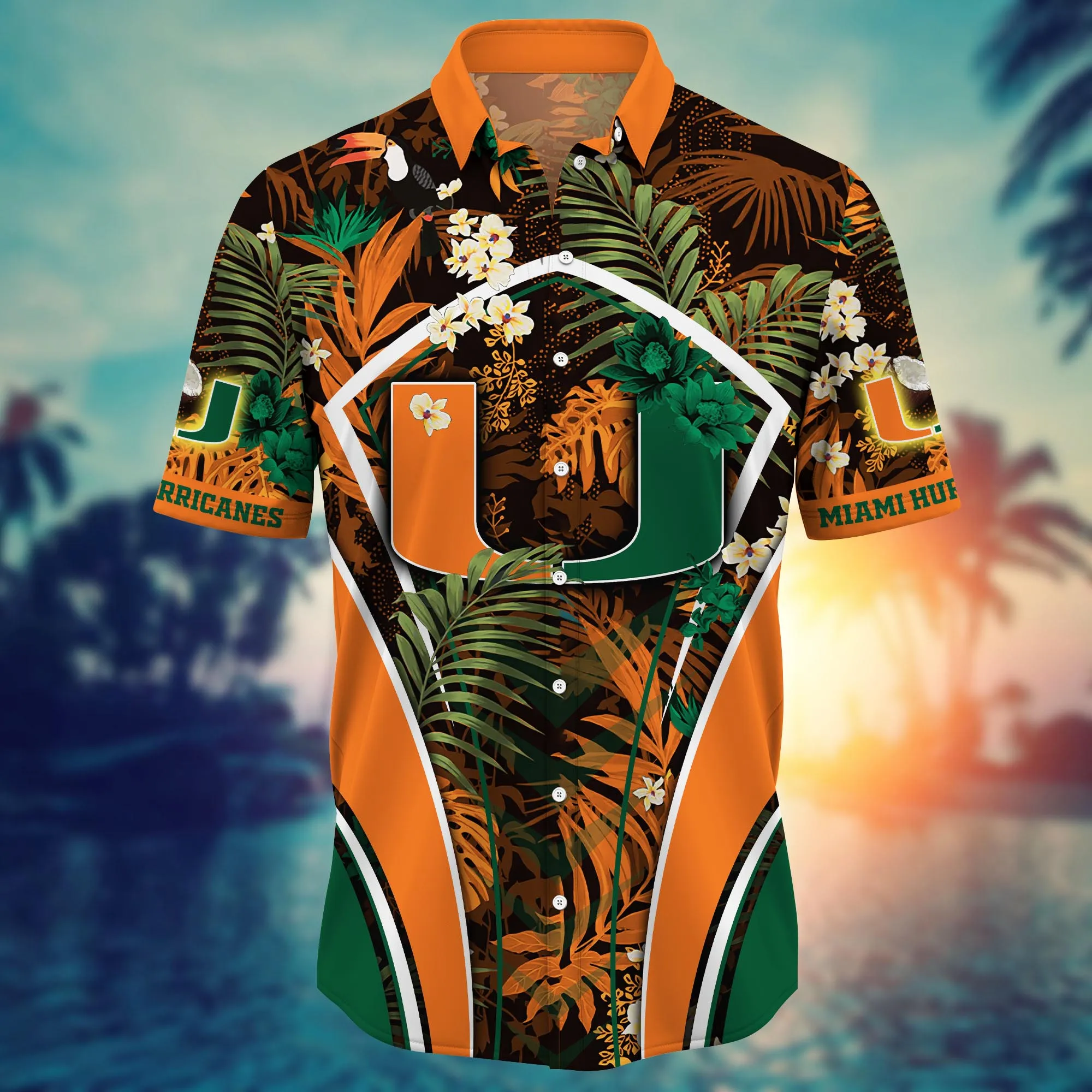 Miami Hurricanes NCAA Hawaiian Shirt Travel Aloha Shirt