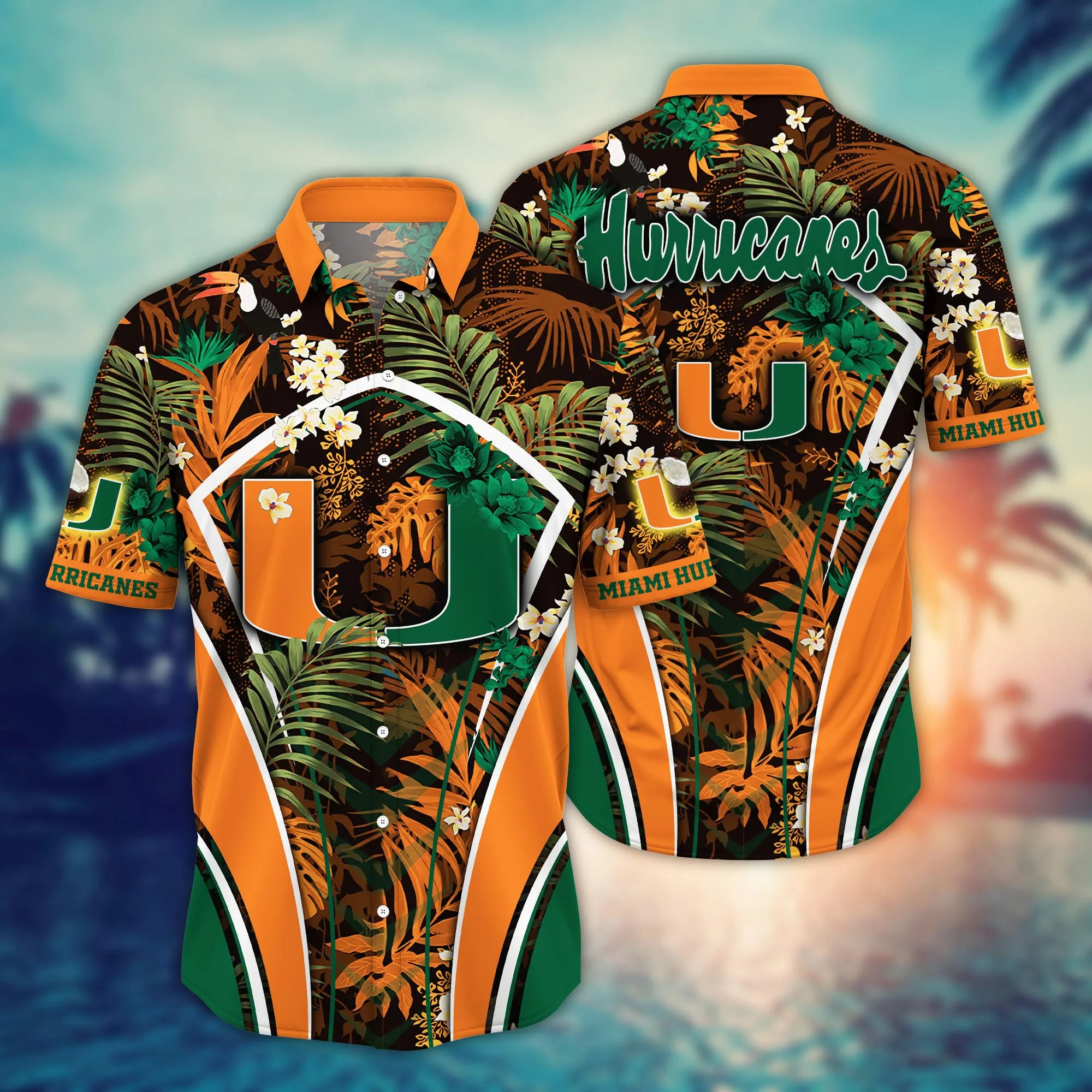 Miami Hurricanes NCAA Hawaiian Shirt Travel Aloha Shirt