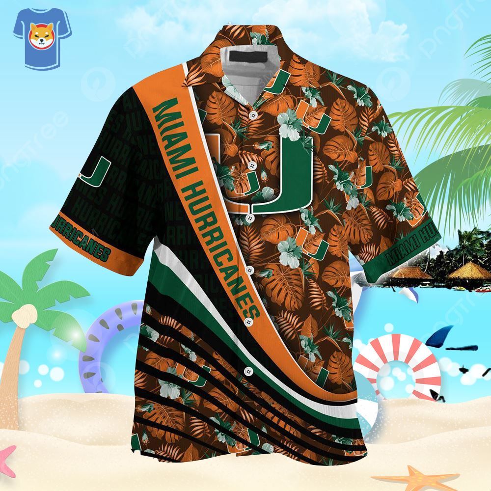 Miami Hurricanes Summer With Tropical Flower Pattern Hawaiian Shirt