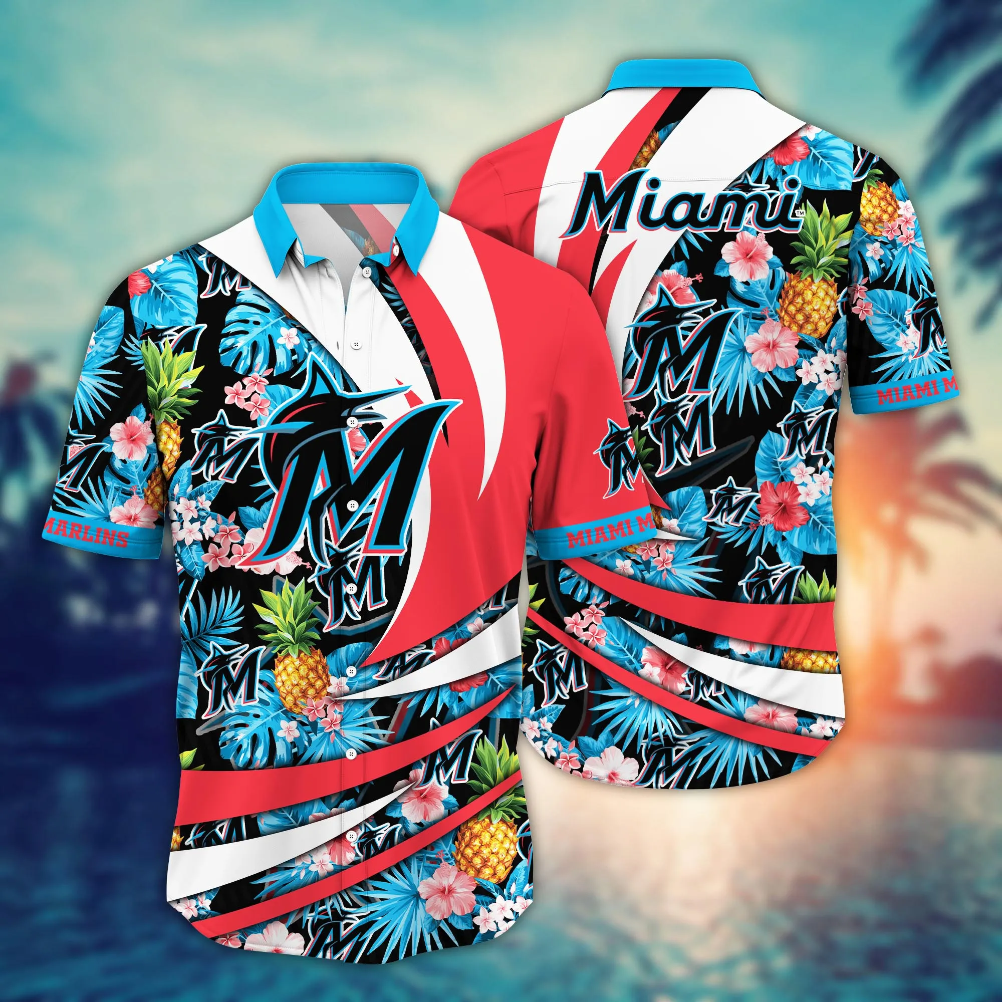 Miami Marlins MLB Hawaiian Shirt Heat Aloha Shirt Miami Marlins MLB Hawaiian Shirt Heat Aloha Shirt