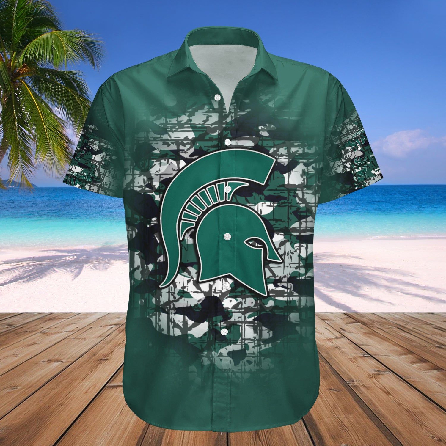 Michigan State Spartans Hawaii Shirt Camouflage Vintage – NCAA