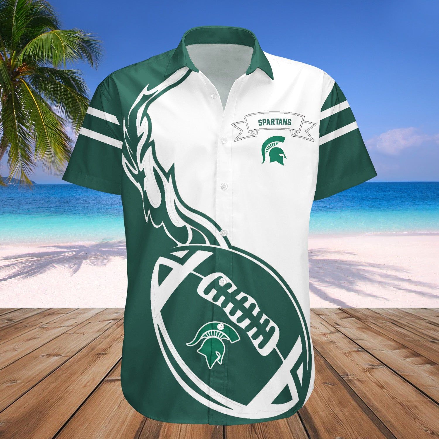 Michigan State Spartans Hawaii Shirt Flame Ball – NCAA