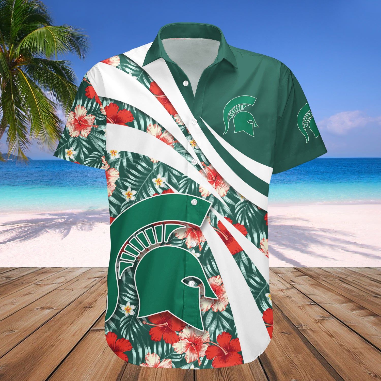 Michigan State Spartans Hawaii Shirt Hibiscus Sport Style – NCAA