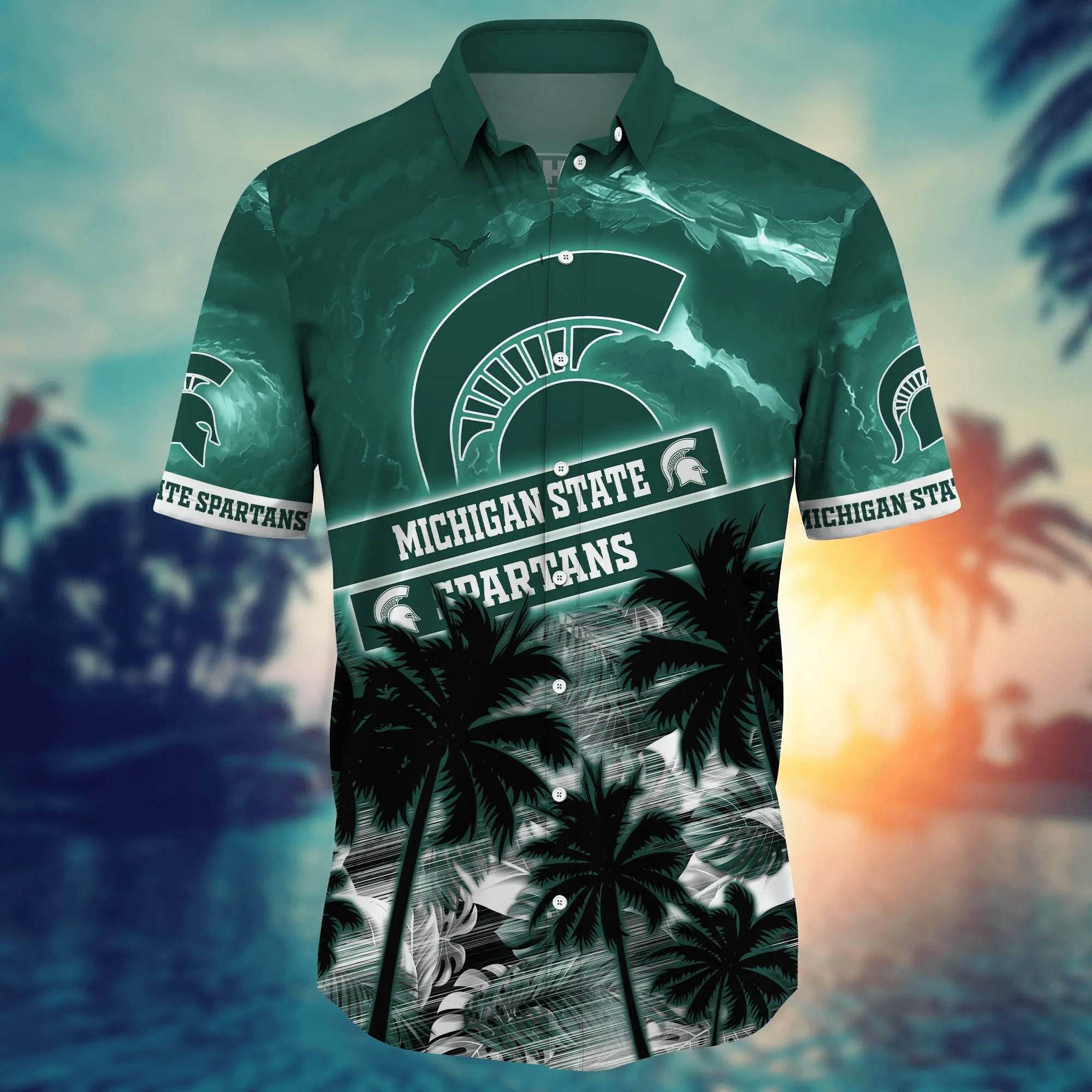 Michigan State Spartans NCAA Hawaiian Shirt Beach Time Aloha Shirt