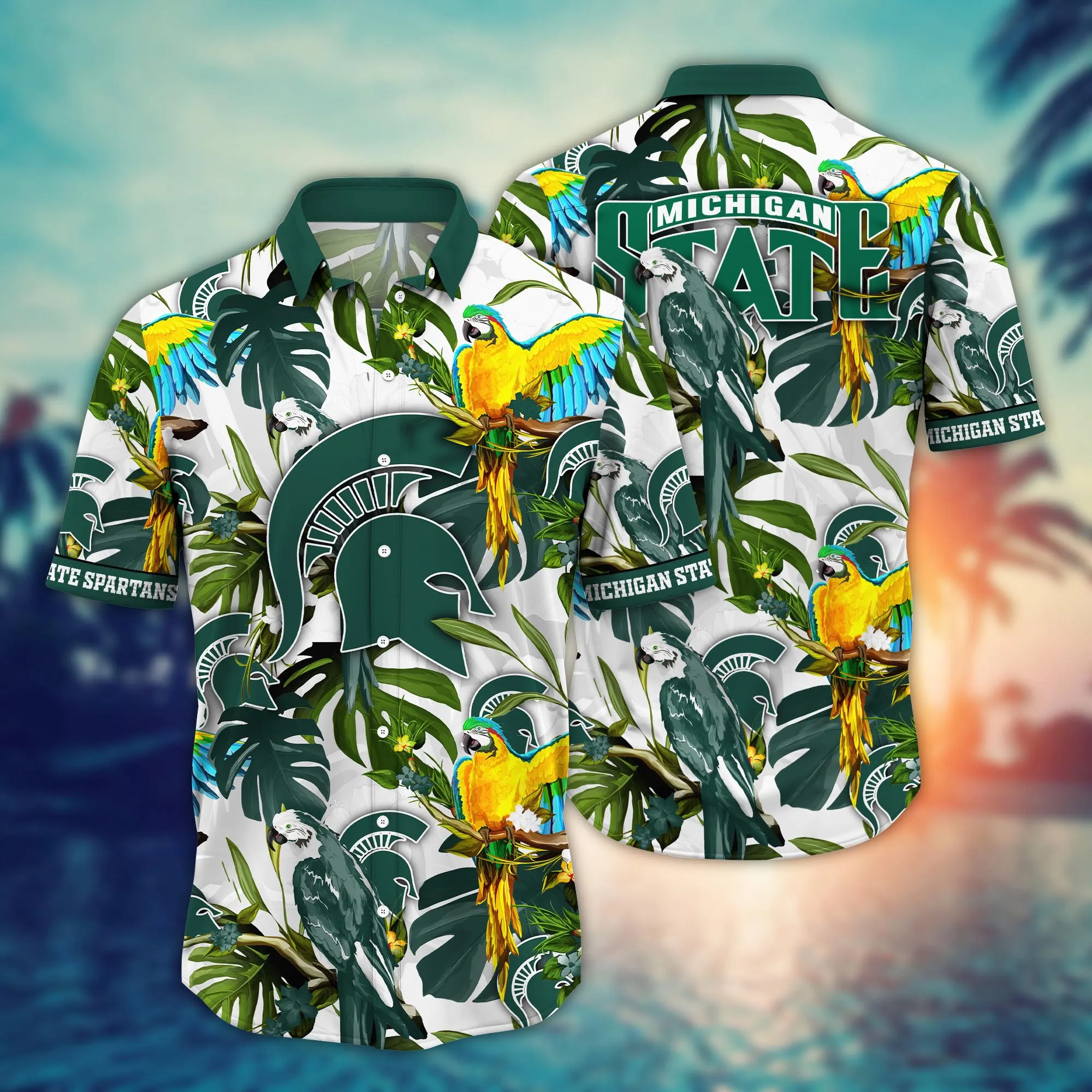 Michigan State Spartans NCAA Hawaiian Shirt Blooming Flowerstime Aloha Shirt Michigan State Spartans NCAA Hawaiian Shirt Blooming Flowerstime Aloha Shirt