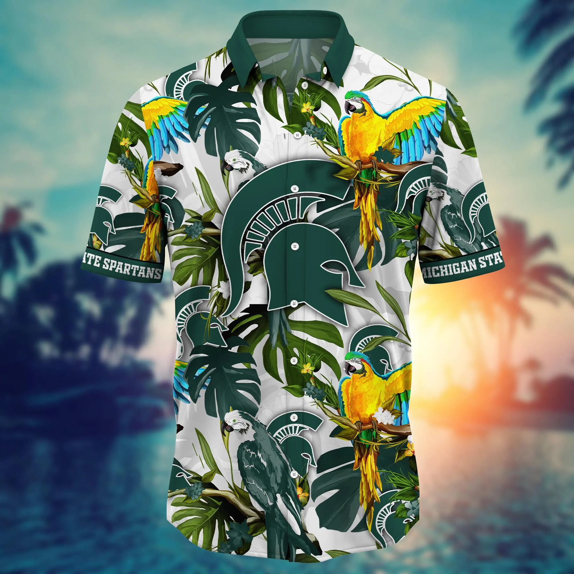Michigan State Spartans NCAA Hawaiian Shirt Blooming Flowerstime Aloha Shirt