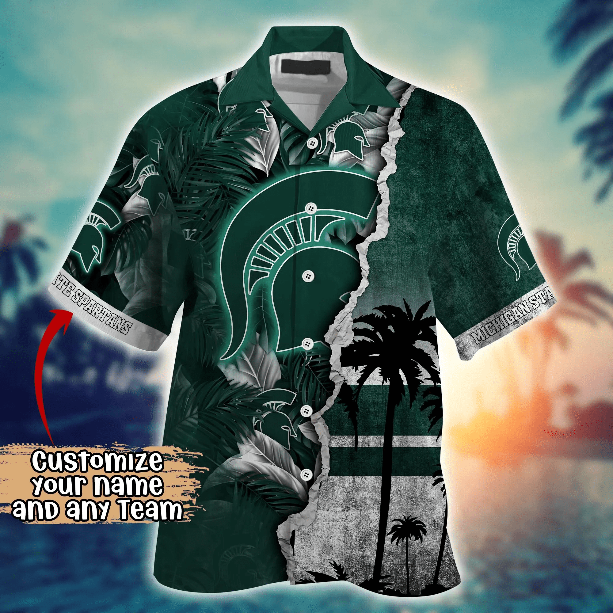 Michigan State Spartans NCAA Hawaiian Shirt Custom Sun Showers Aloha Shirt