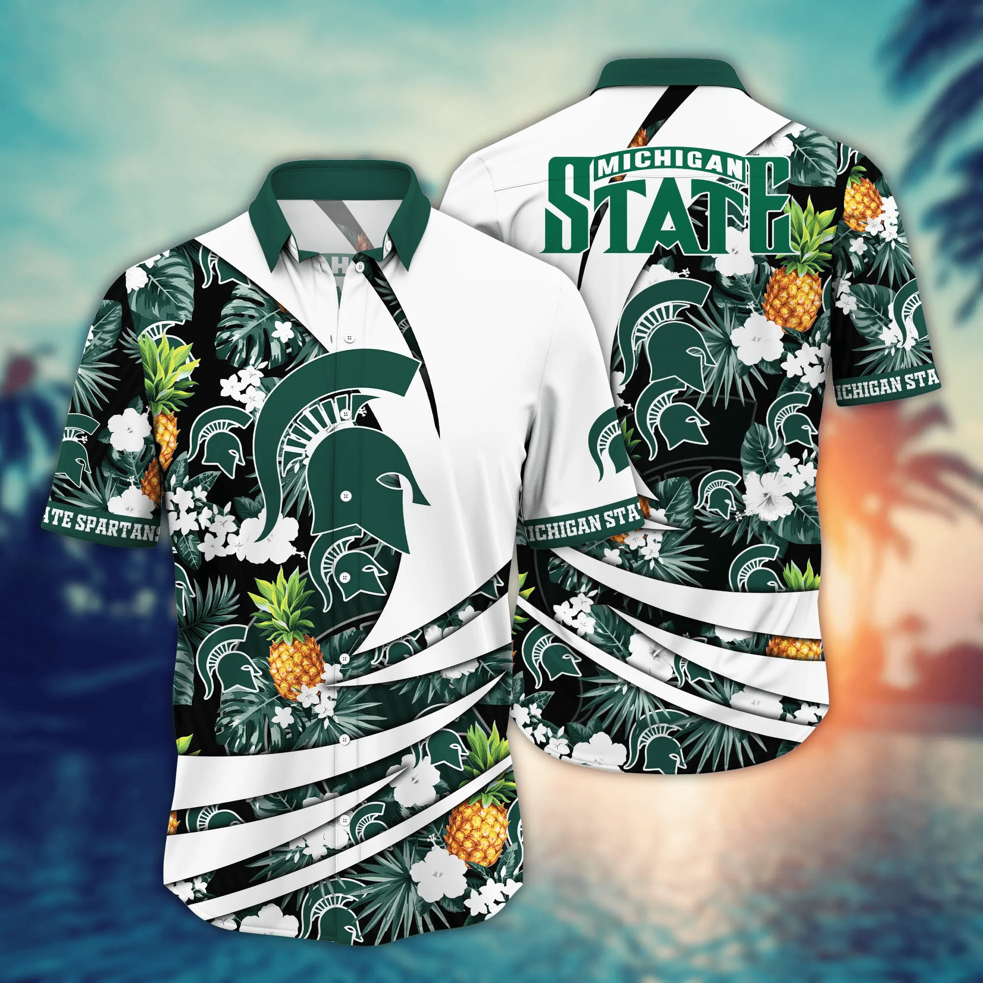 Michigan State Spartans NCAA Hawaiian Shirt Hot Season Aloha Shirt Michigan State Spartans NCAA Hawaiian Shirt Hot Season Aloha Shirt