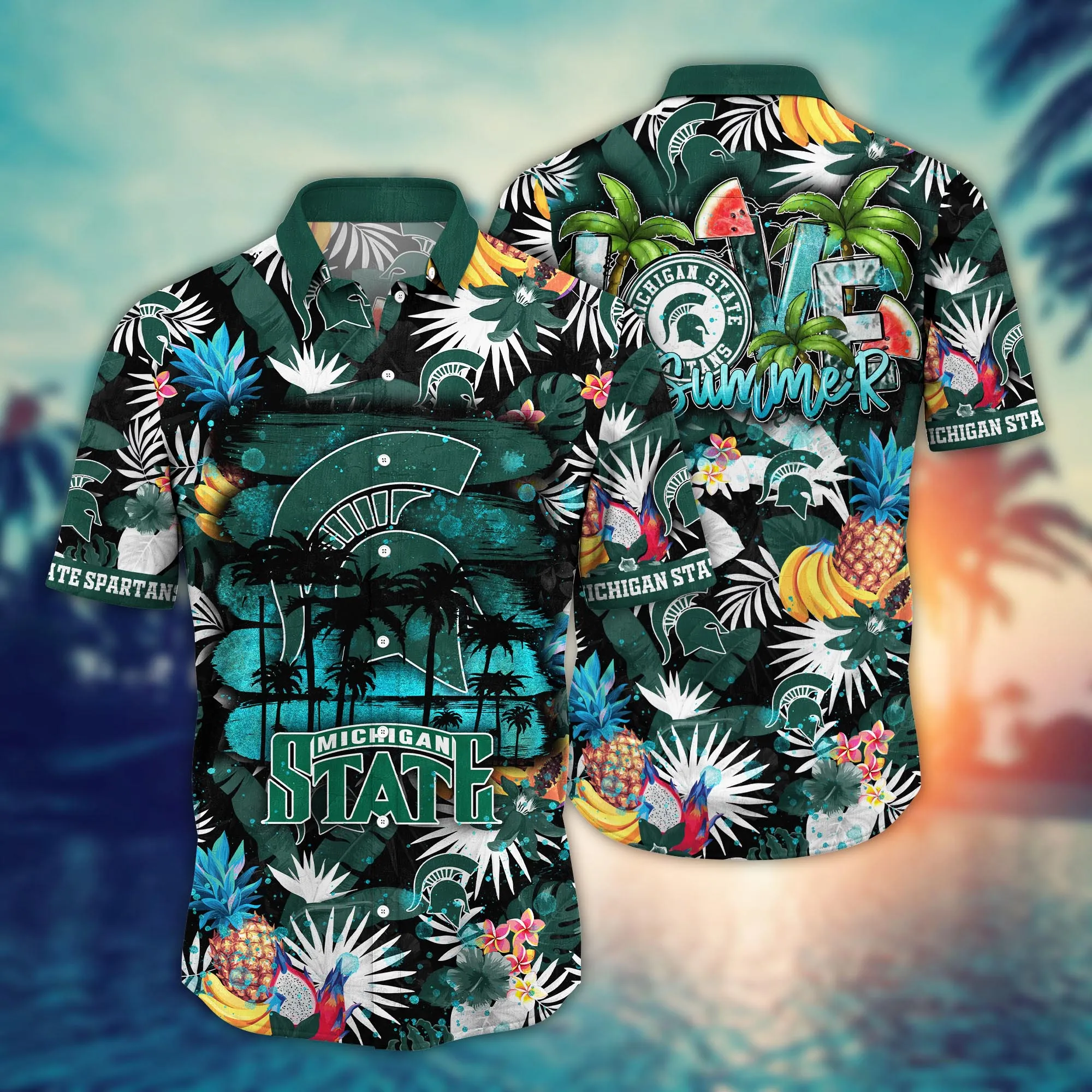 Michigan State Spartans NCAA Hawaiian Shirt Lemonade Standstime Aloha Shirt Michigan State Spartans NCAA Hawaiian Shirt Lemonade Standstime Aloha Shirt