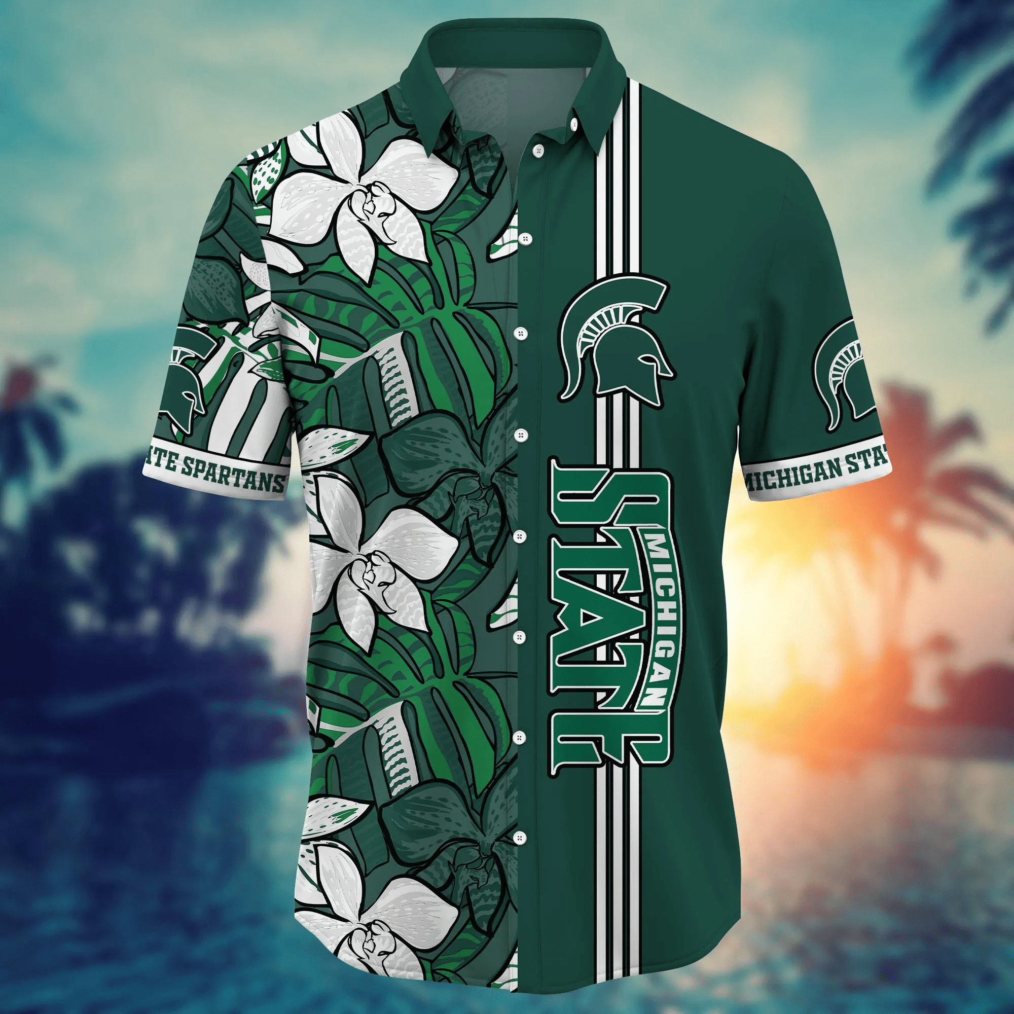 Michigan State Spartans NCAA Hawaiian Shirt Sandcastles Aloha Shirt