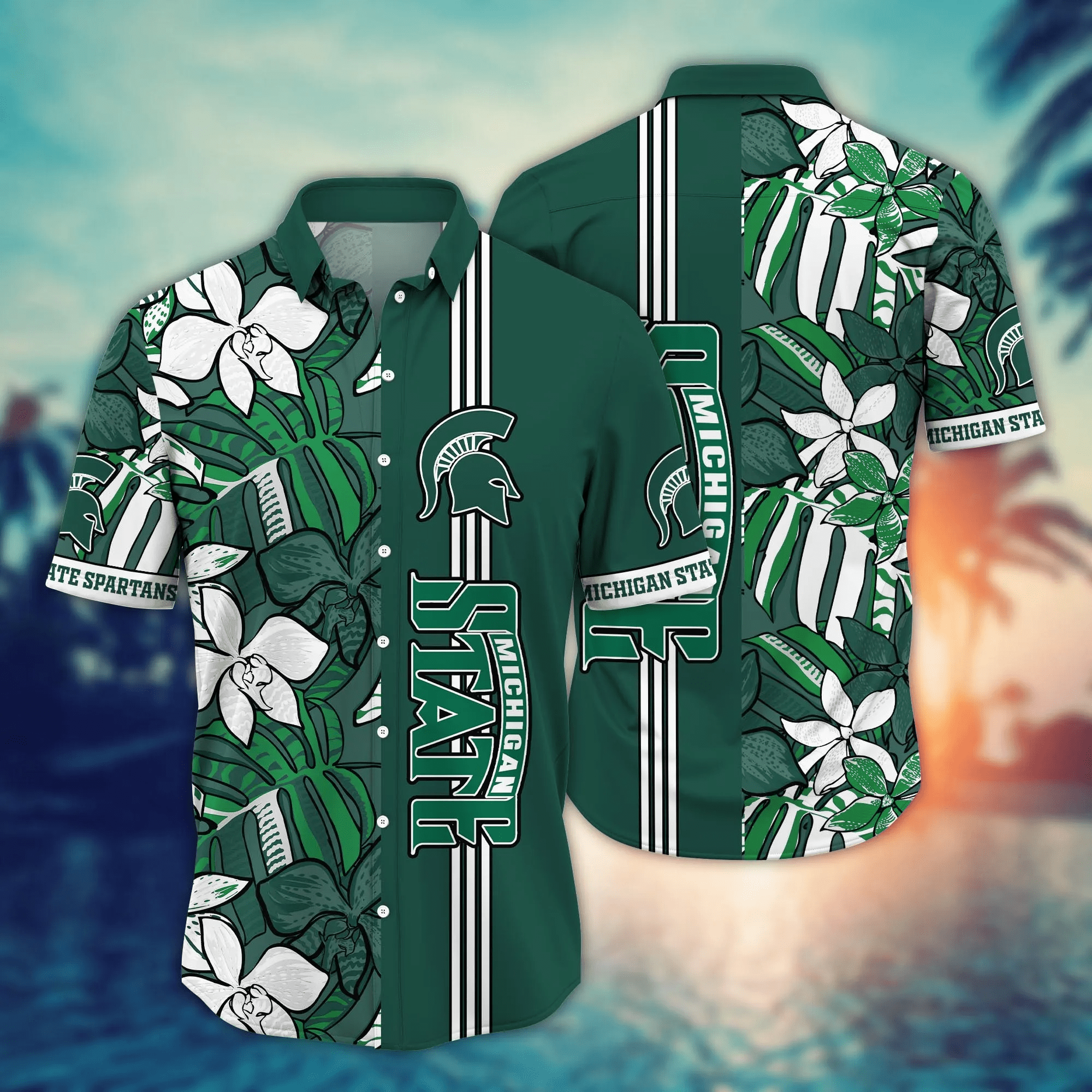 Michigan State Spartans NCAA Hawaiian Shirt Sandcastles Aloha Shirt Michigan State Spartans NCAA Hawaiian Shirt Sandcastles Aloha Shirt