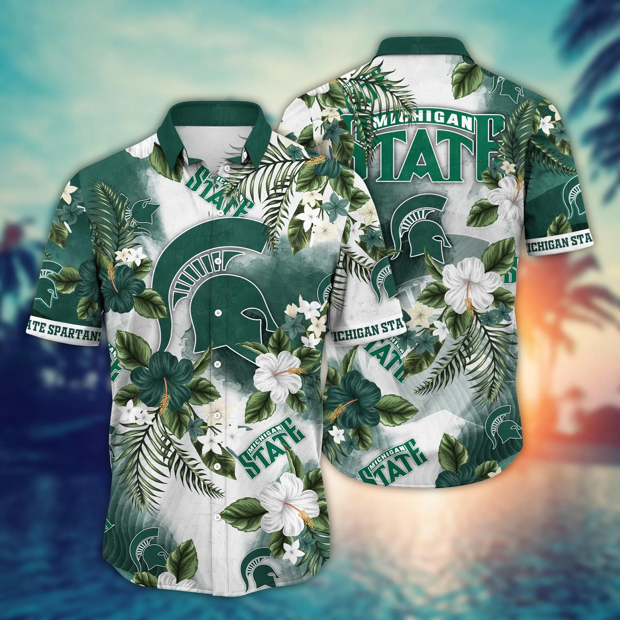 Michigan State Spartans NCAA Hawaiian Shirt Summer Campstime Aloha Shirt Michigan State Spartans NCAA Hawaiian Shirt Summer Campstime Aloha Shirt