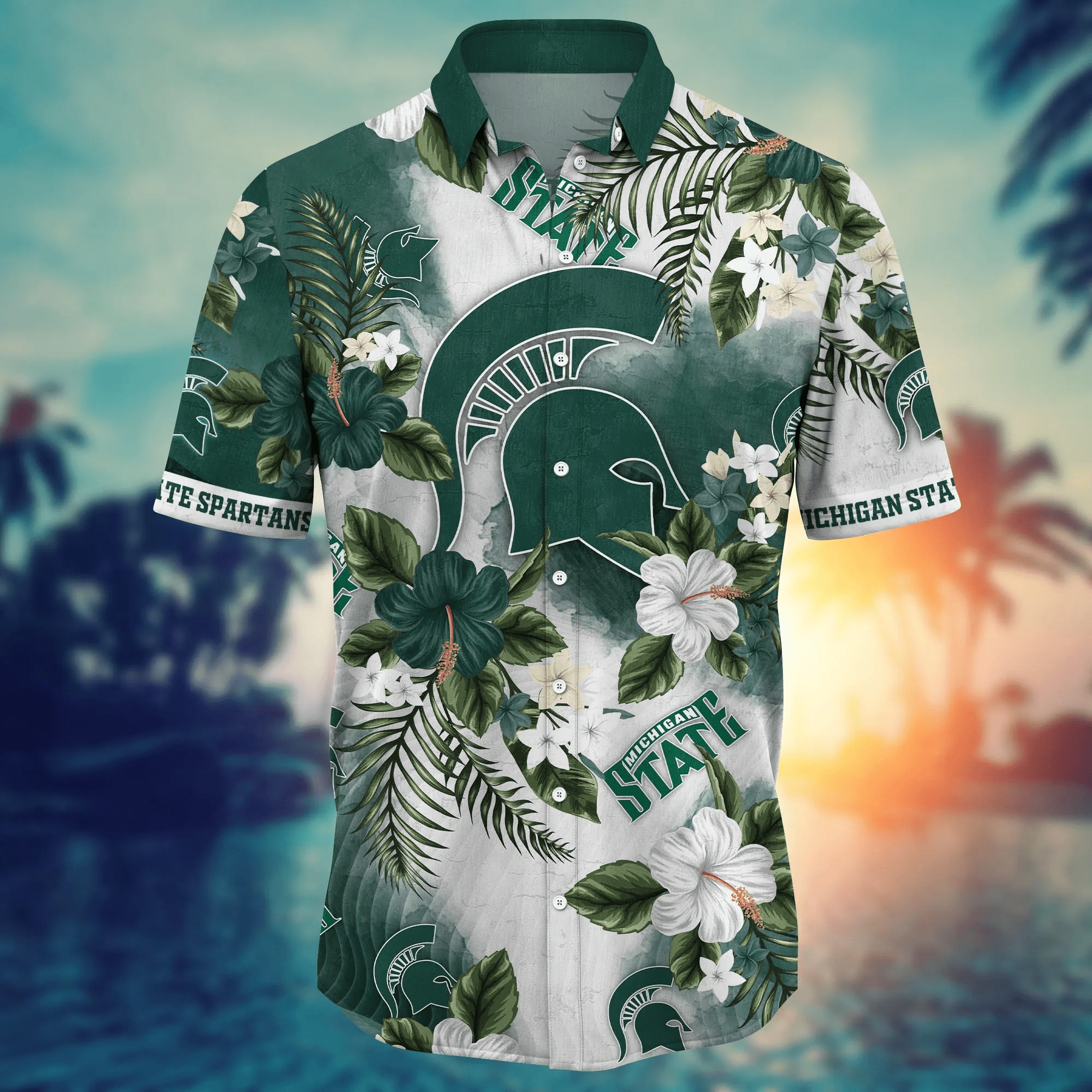 Michigan State Spartans NCAA Hawaiian Shirt Summer Campstime Aloha Shirt