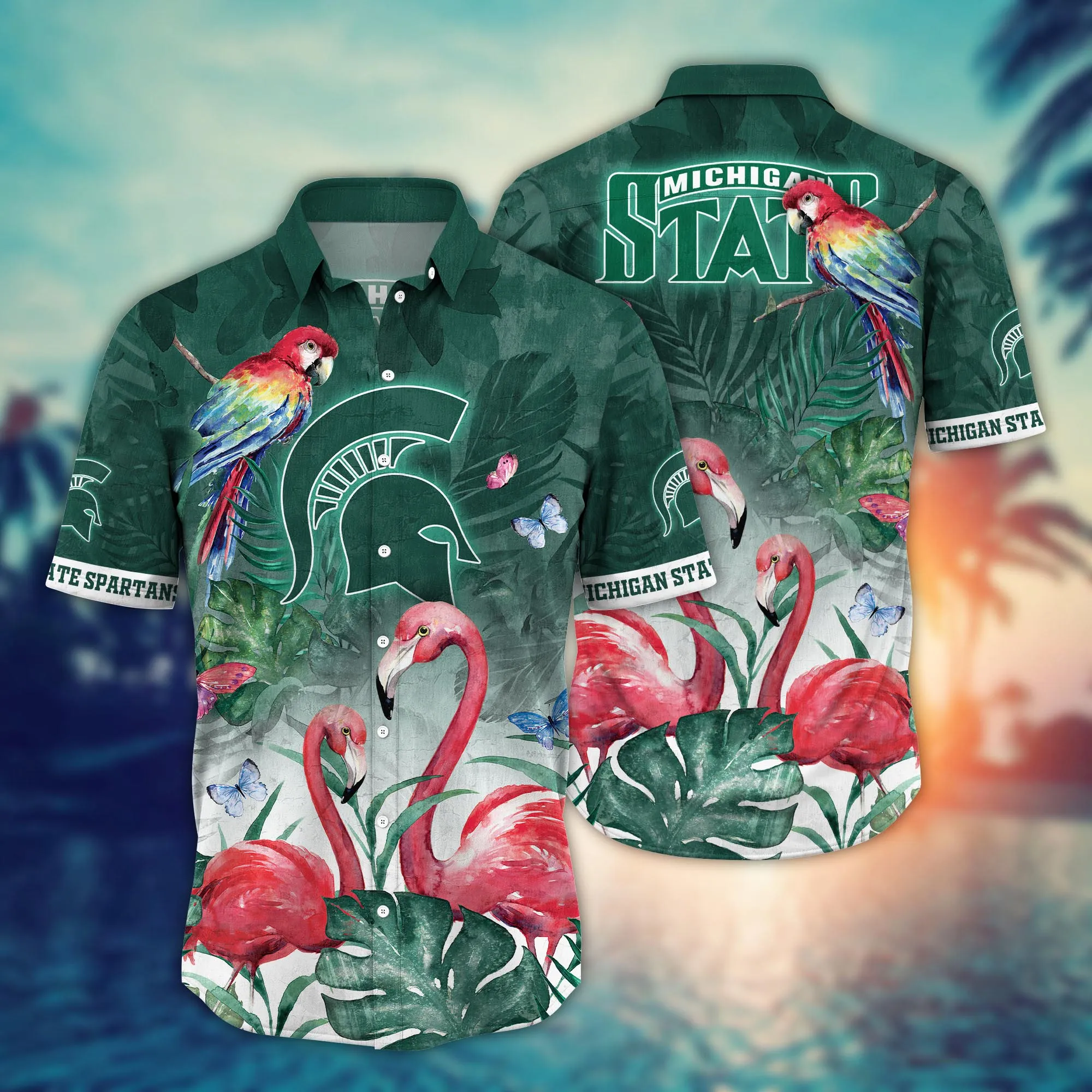 Michigan State Spartans NCAA Hawaiian Shirt Sunbathe Aloha Shirt Michigan State Spartans NCAA Hawaiian Shirt Sunbathe Aloha Shirt