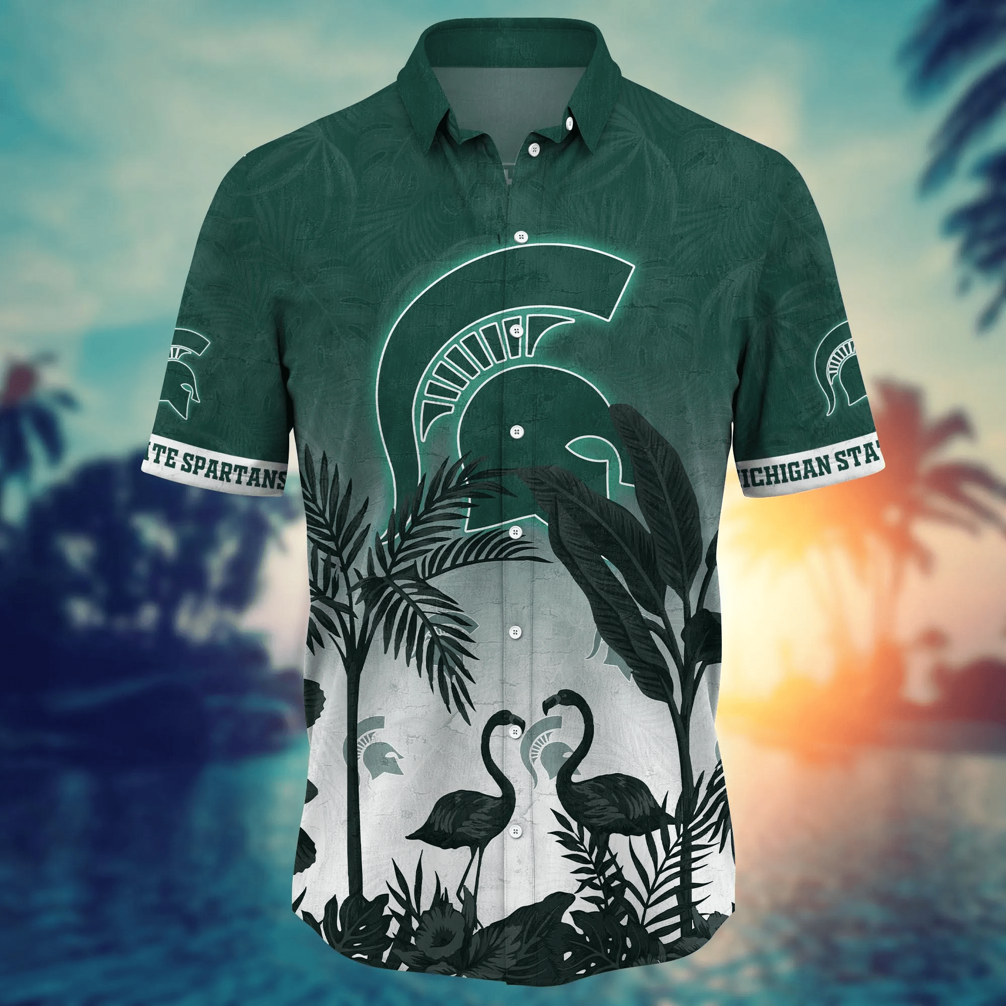 Michigan State Spartans NCAA Hawaiian Shirt Tanningtime Aloha Shirt