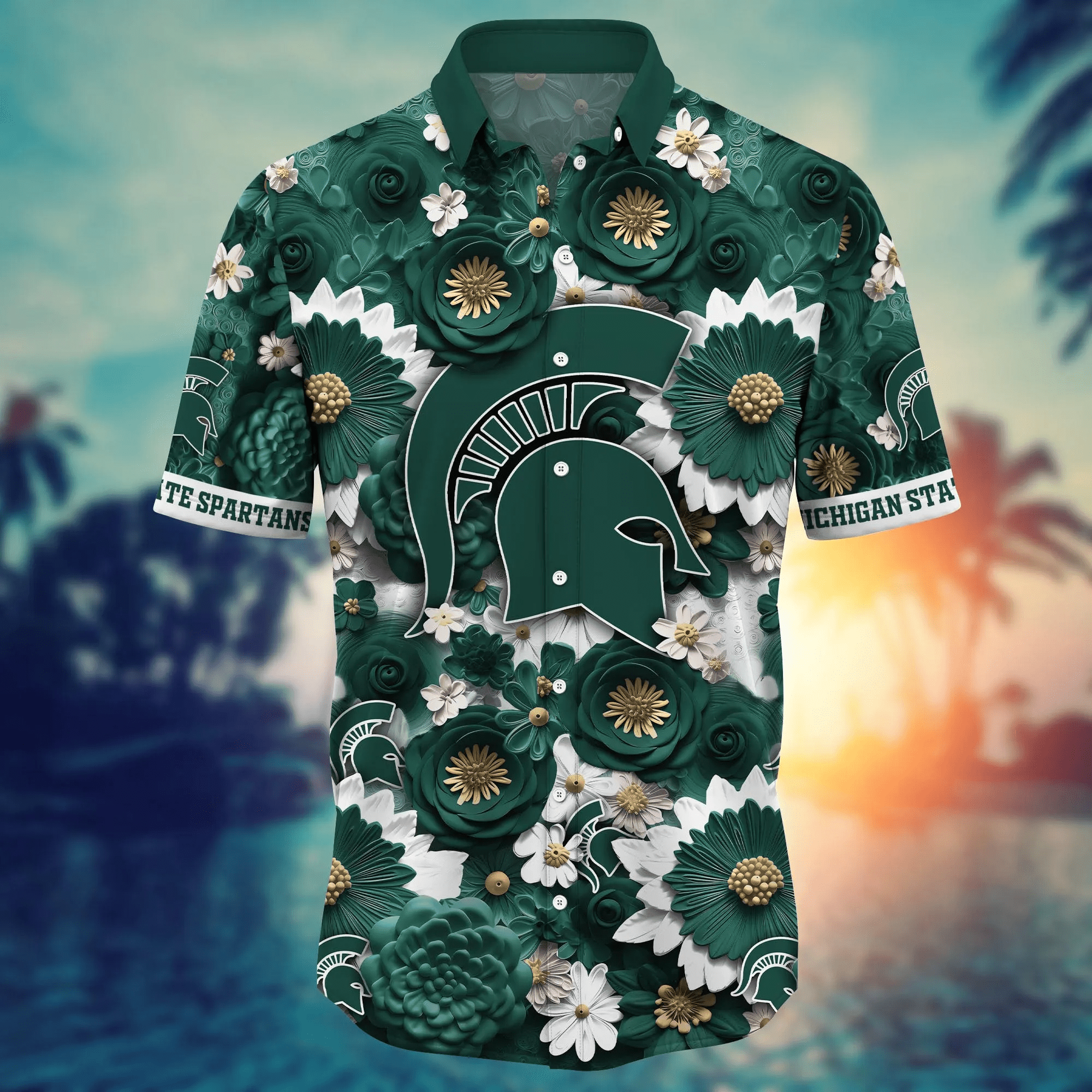 Michigan State Spartans NCAA Hawaiian Shirt Trending For This Summer Customize Shirt Any Team