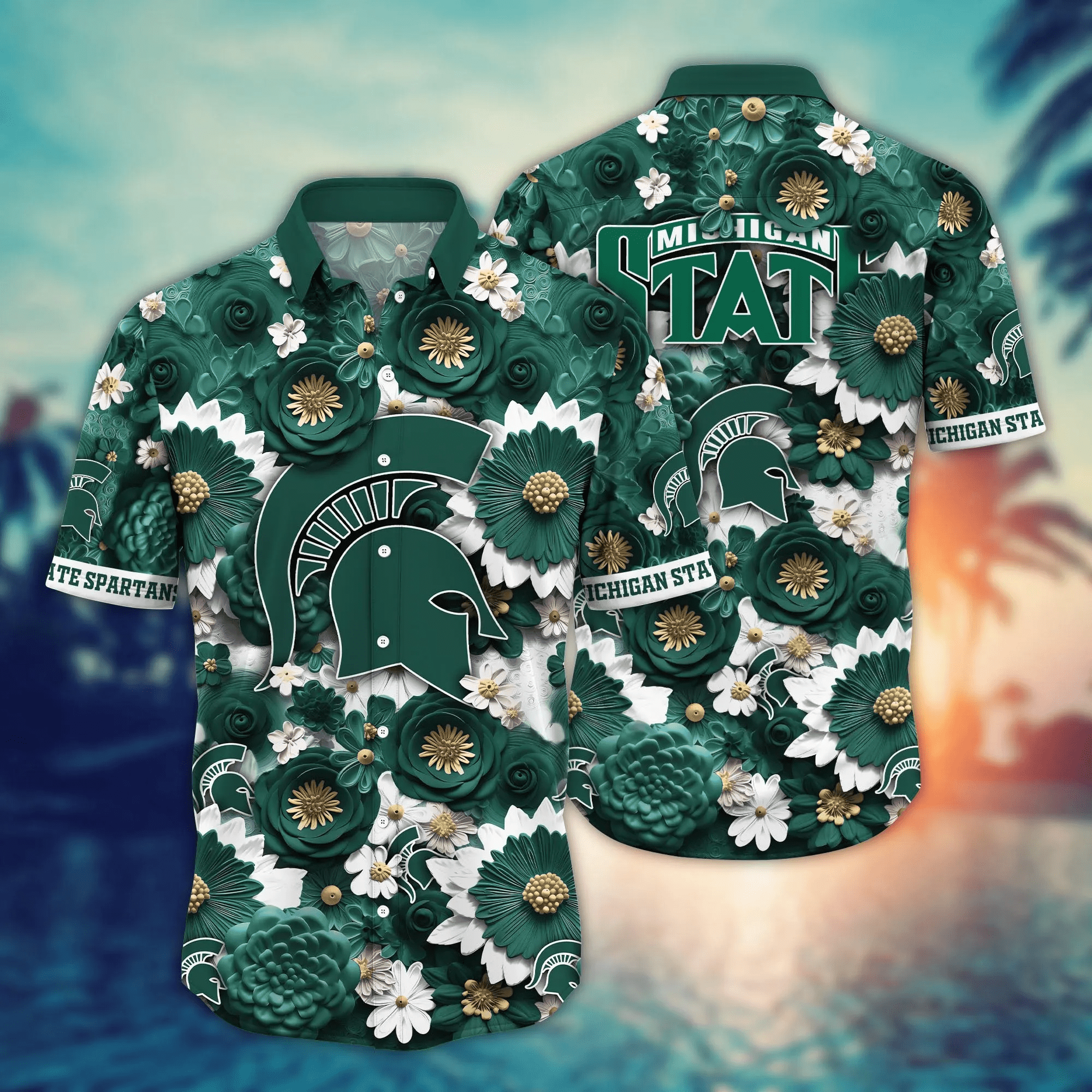 Michigan State Spartans NCAA Hawaiian Shirt Trending For This Summer Customize Shirt Any Team