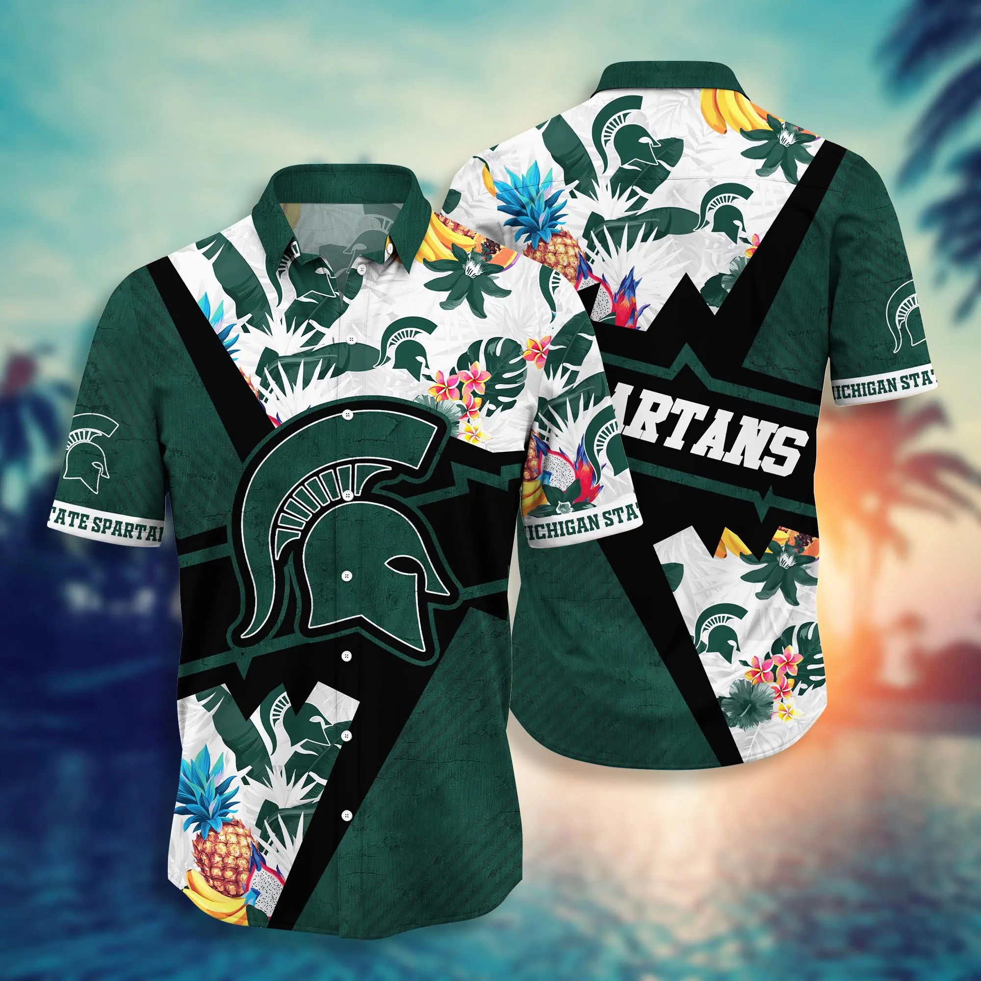 Michigan State Spartans NCAA Hawaiian Shirt Vacation Dribbling Game Shirts