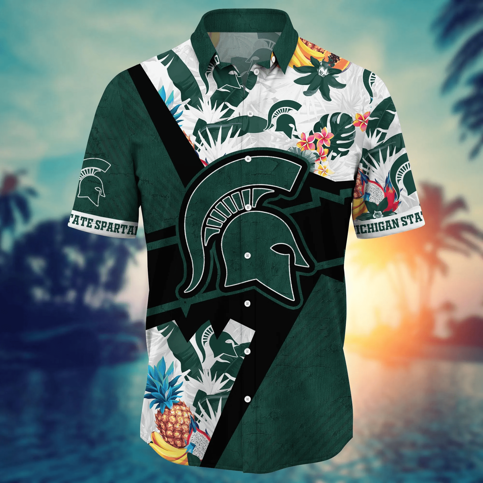 Michigan State Spartans NCAA Hawaiian Shirt Vacation Dribbling Game Shirts